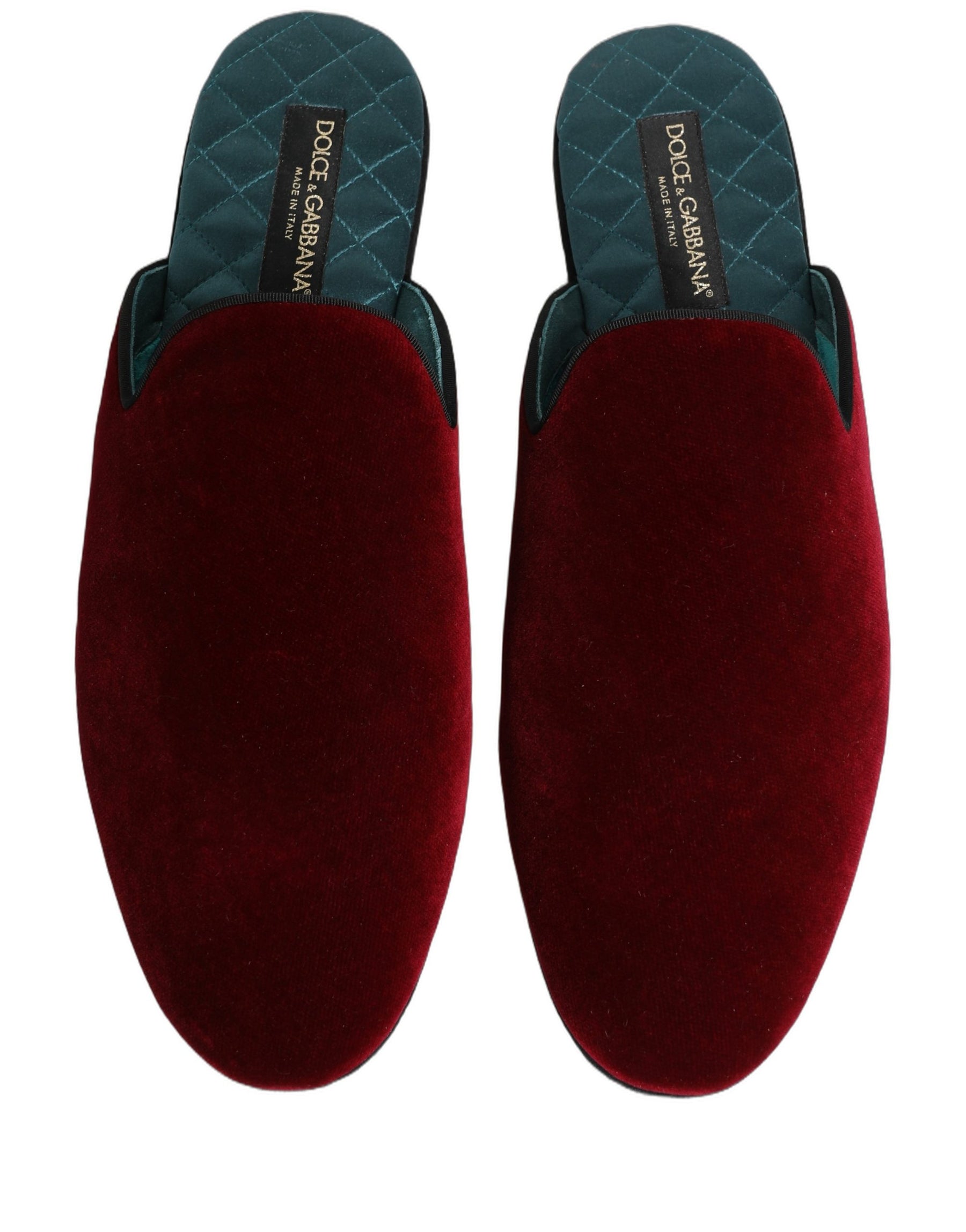 Dolce & Gabbana Red Suede Slides Flat Slipper Men Shoes | Regal Royce