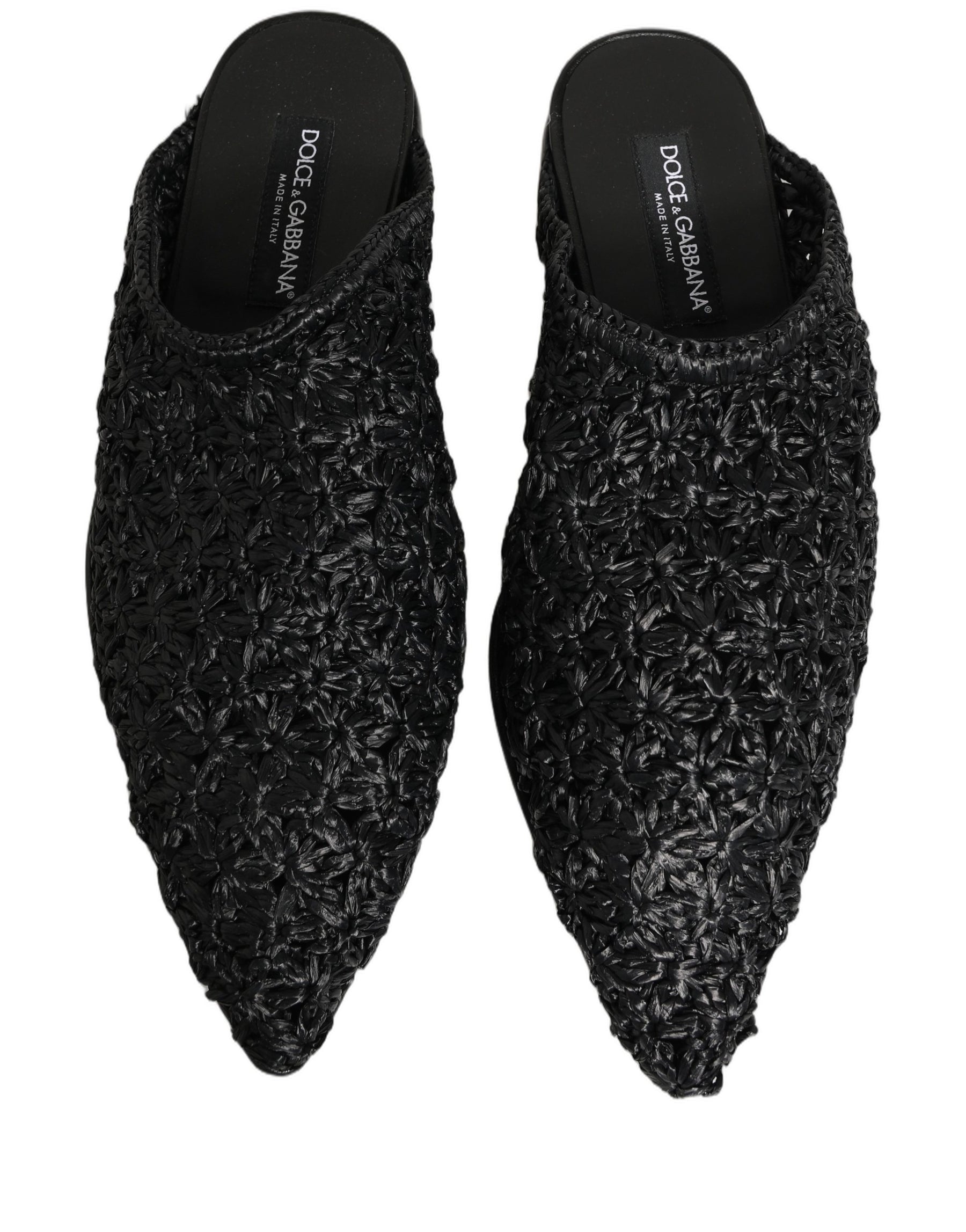 Dolce & Gabbana Black Mules Slides Slippers Men Flats Shoes | Regal Royce