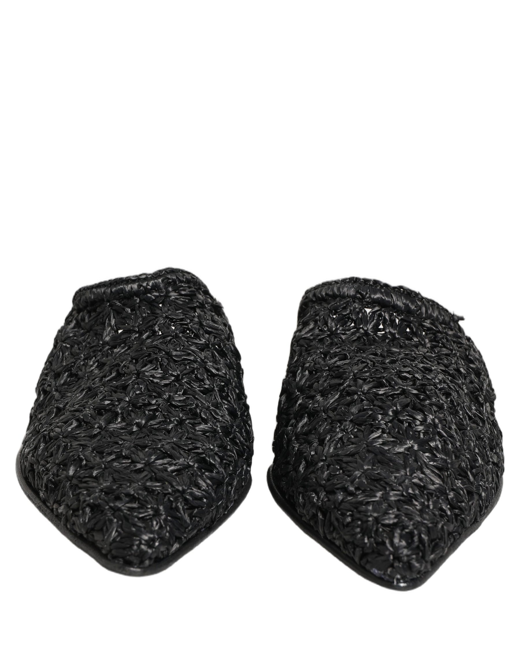Dolce & Gabbana Black Mules Slides Slippers Men Flats Shoes | Regal Royce