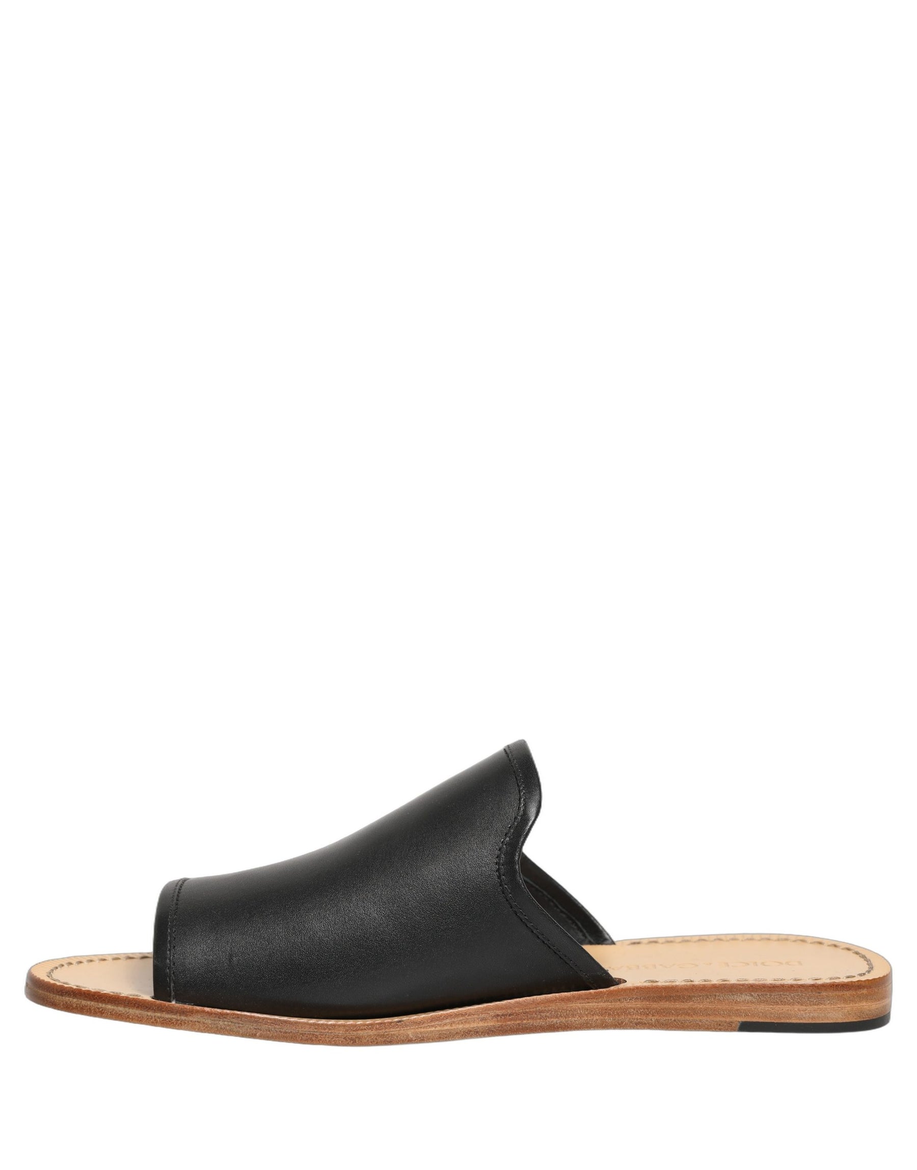 Dolce & Gabbana Brown Leather Slides Sandals Flats Men Shoes | Regal Royce