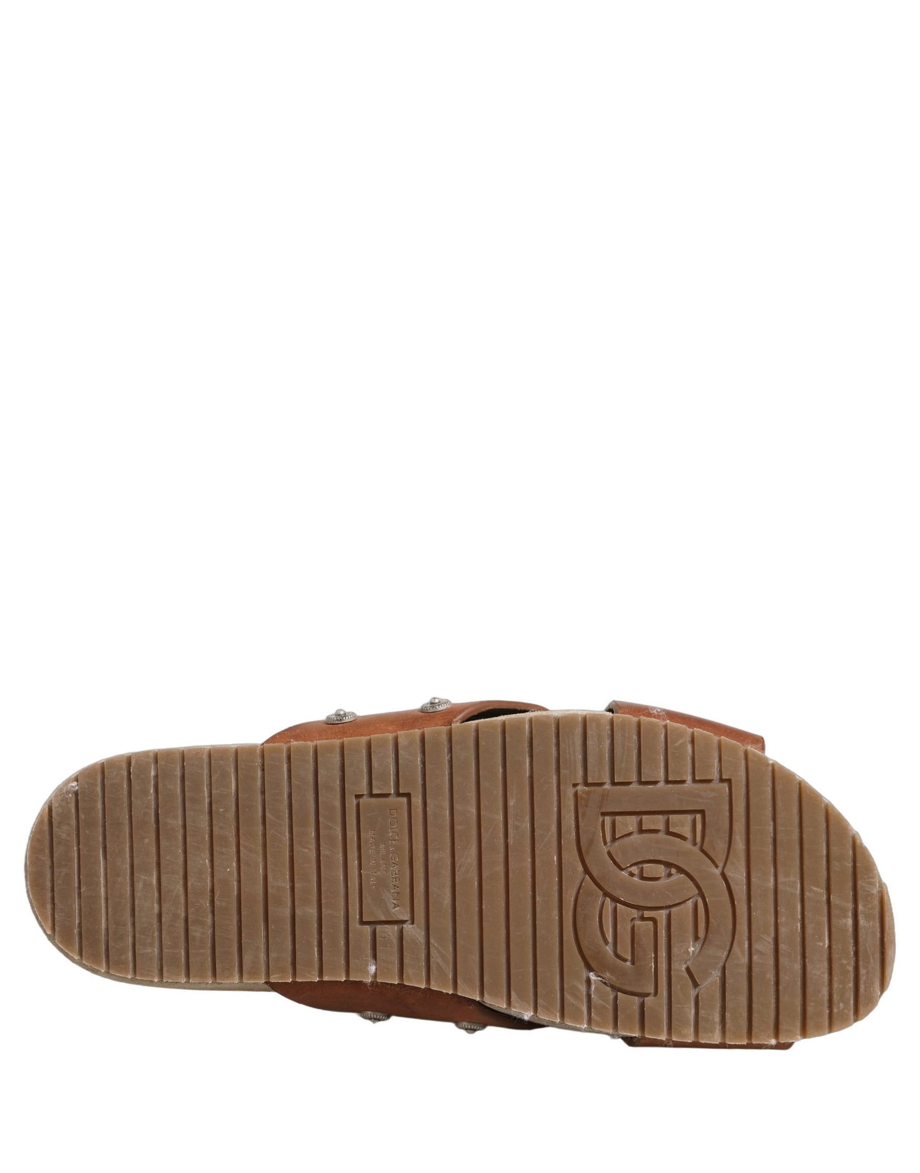 Dolce & Gabbana Brown Calf Leather Slides Sandals Shoes | Regal Royce