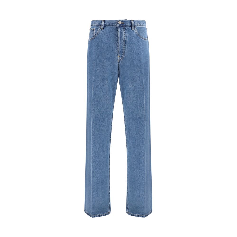 Valentino Blue Cotton Straight-Leg Jeans | Regal Royce