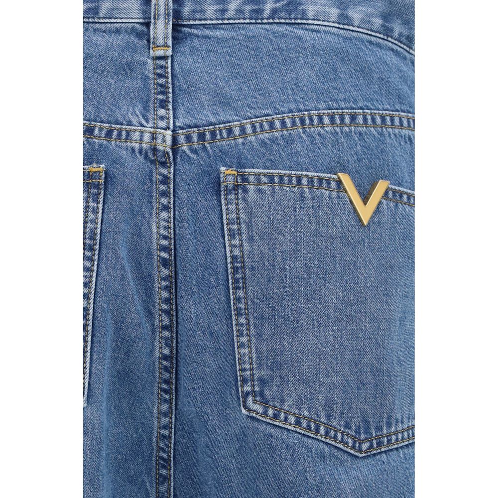 Valentino Blue Cotton Straight-Leg Jeans | Regal Royce