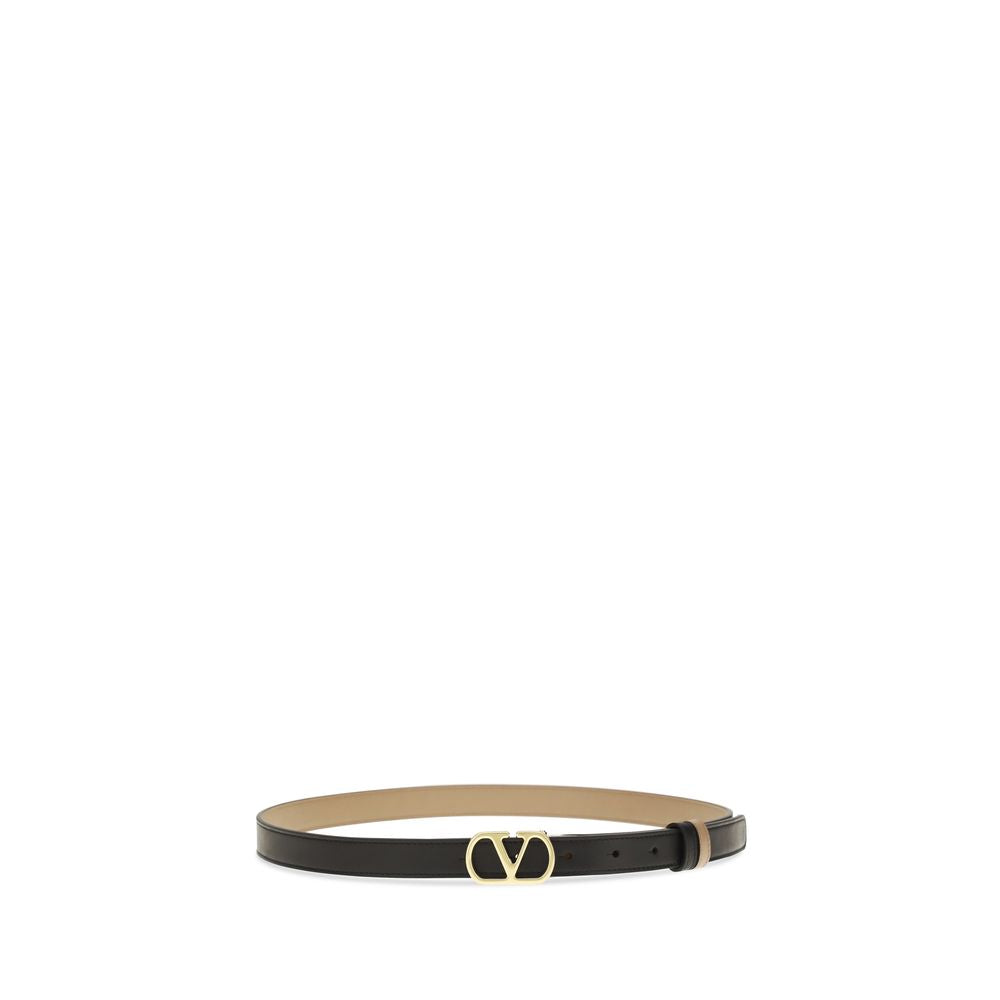 Valentino Garavani Black Calf Leather Bos Taurus Regular Belt | Regal Royce