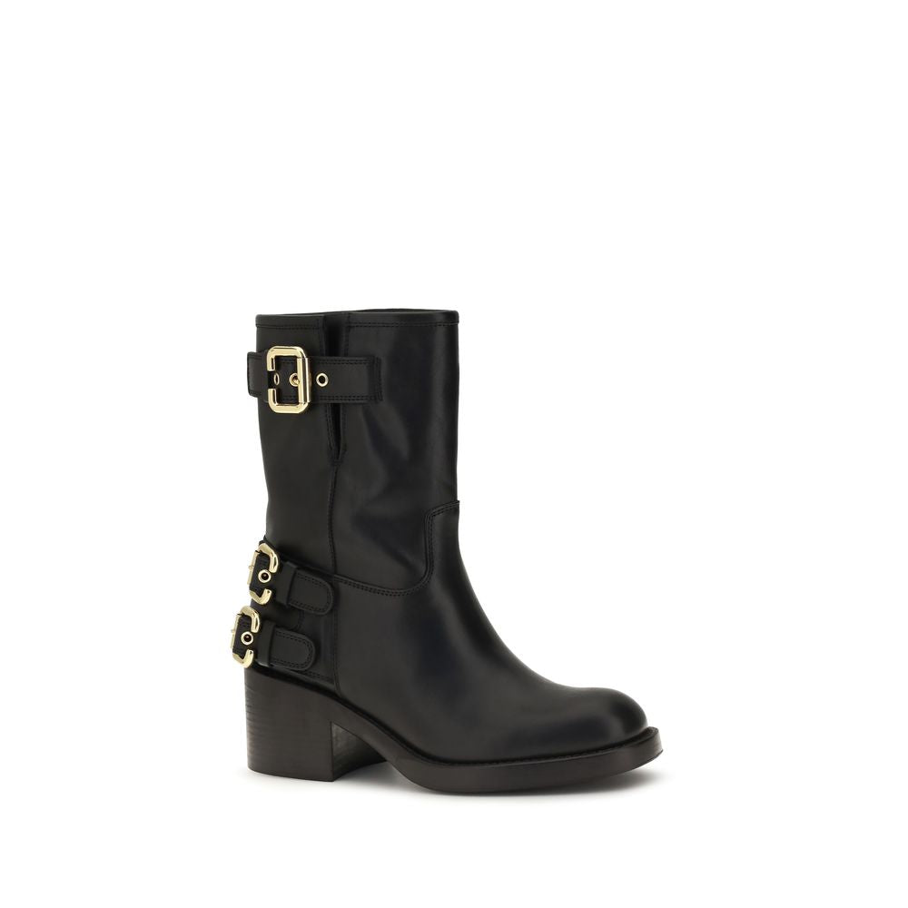 Chloé Black Calf Leather Bos Taurus Ankle Boots | Regal Royce