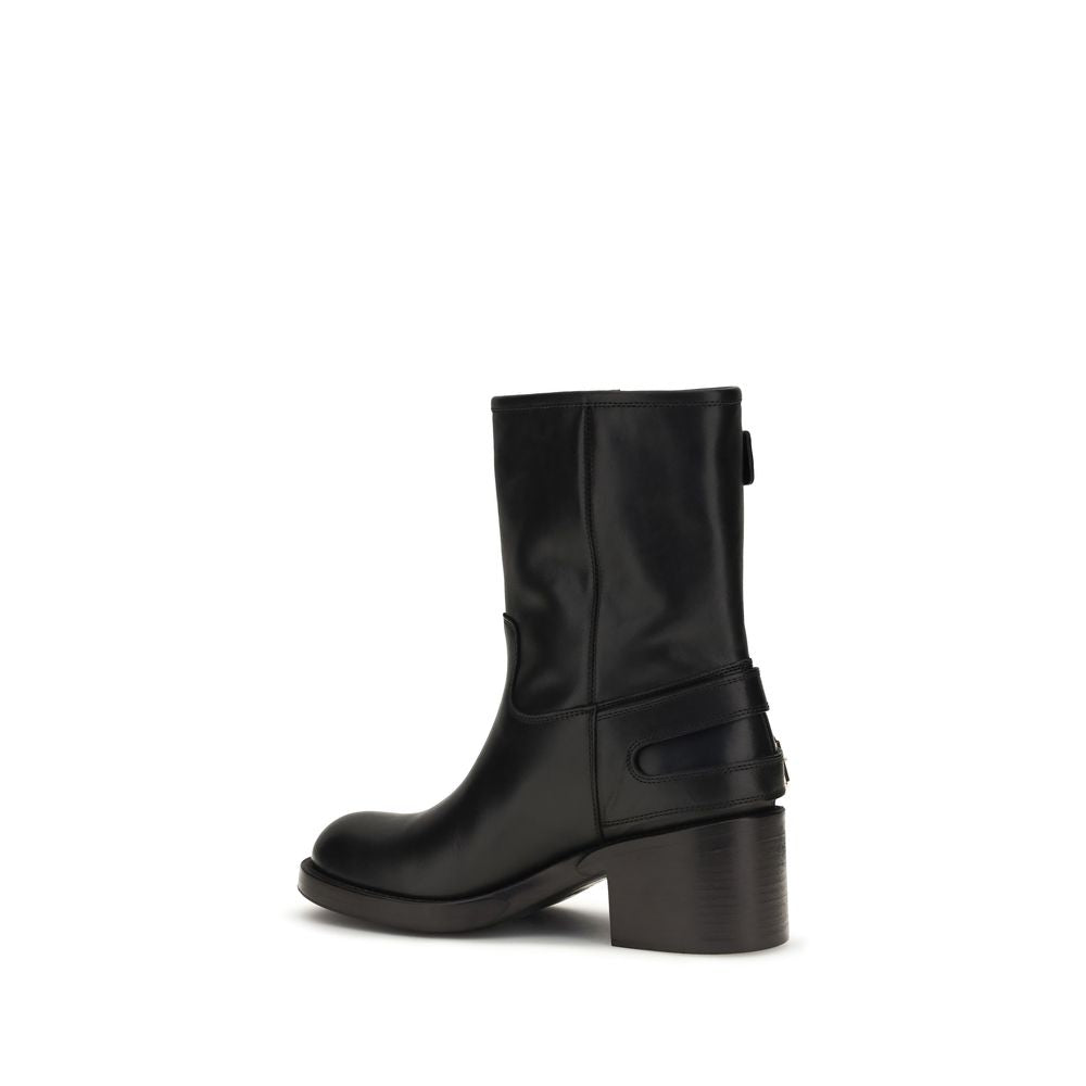 Chloé Black Calf Leather Bos Taurus Ankle Boots | Regal Royce
