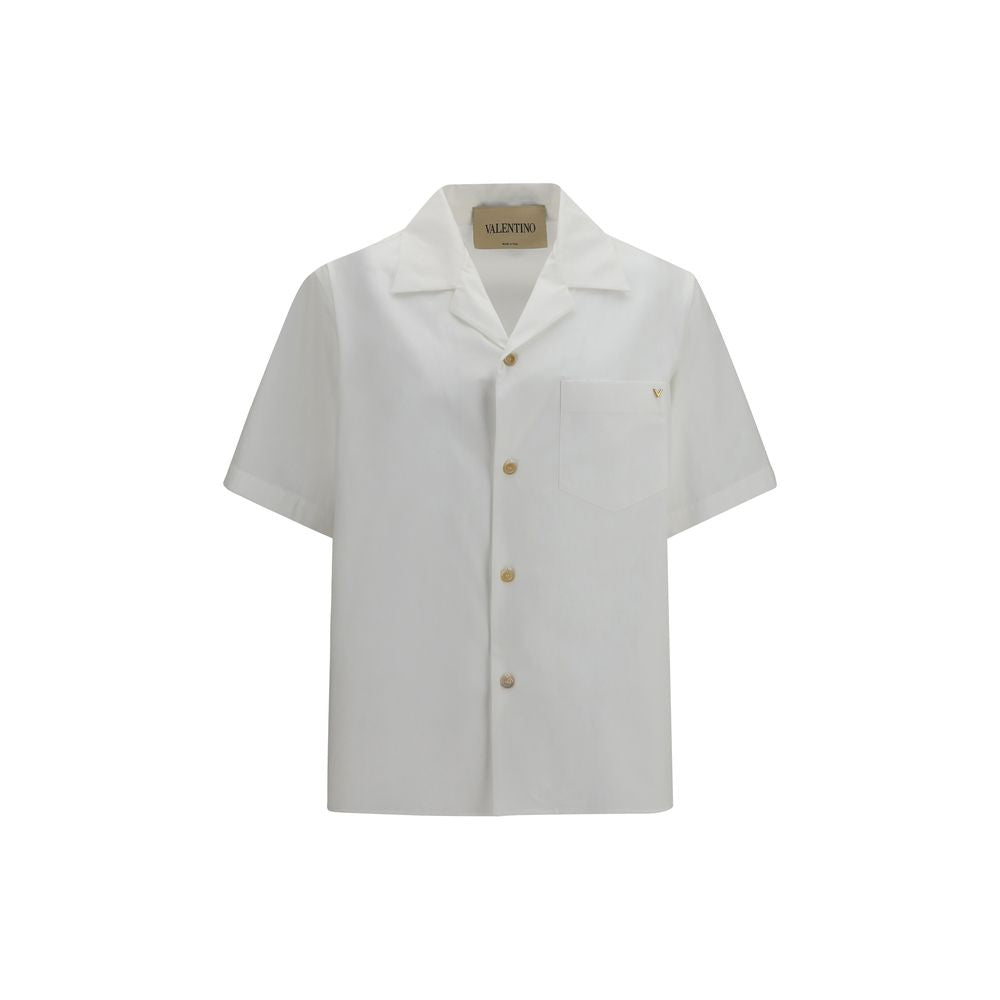 Valentino White Cotton Shortsleeve Shirt | Regal Royce