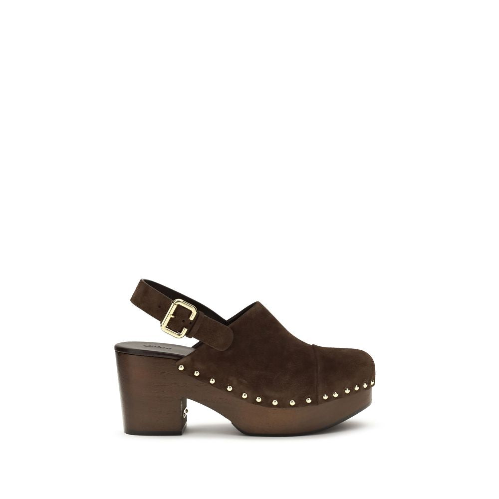Chloé Brown Calf Leather Bos Taurus Clogs | Regal Royce