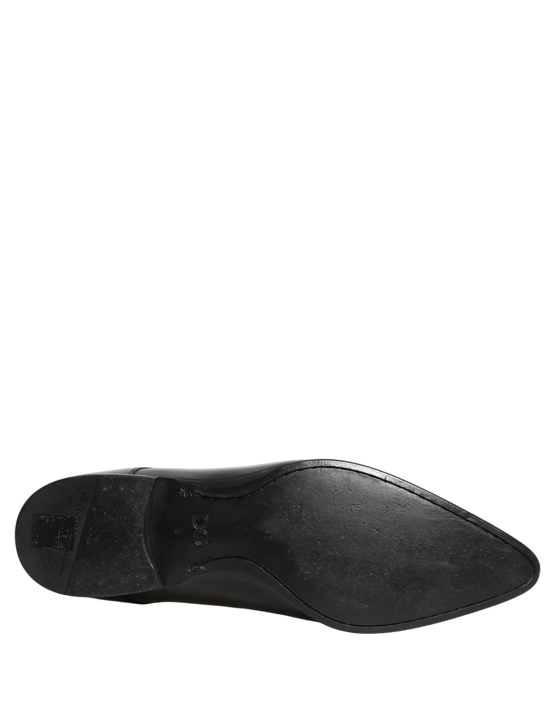 Dolce & Gabbana Black Leather Derby Dress Men Formal Shoes | Regal Royce