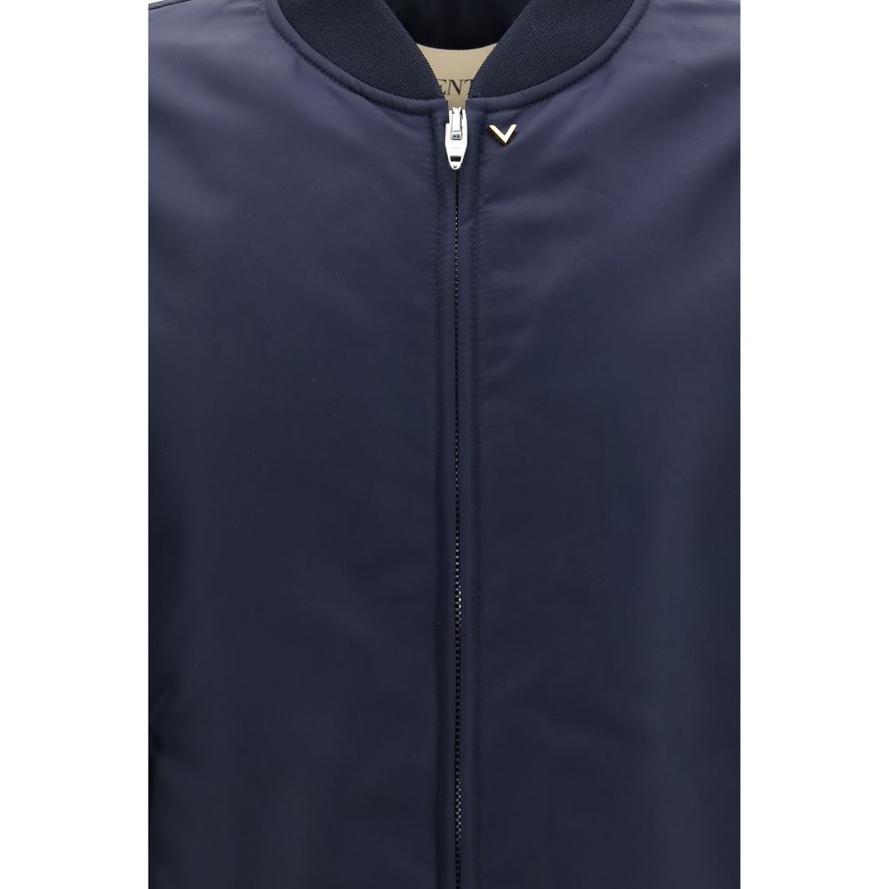 Valentino Blue Polyamide Bomber | Regal Royce