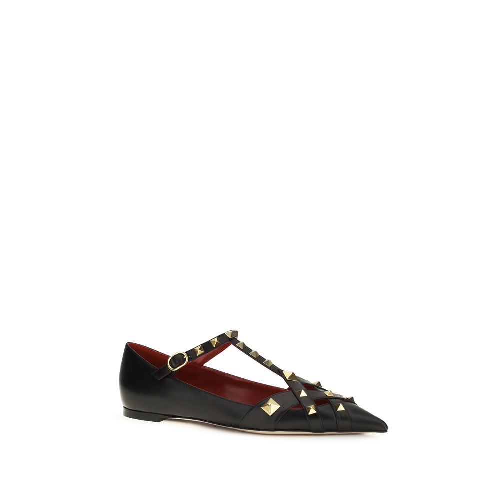 Valentino Garavani Black Goatskin Ballet Flats | Regal Royce