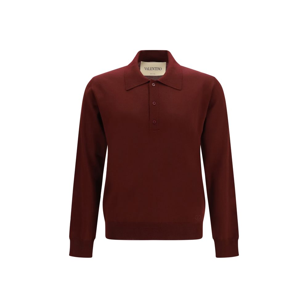 Valentino Bordeaux Wool Oves Aries Polo Shirt | Regal Royce