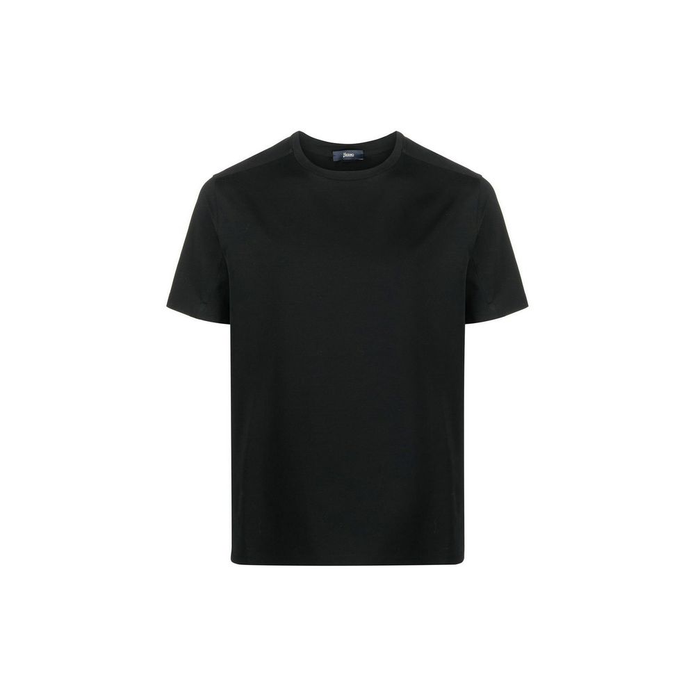 Herno Black Cotton T-Shirt | Regal Royce