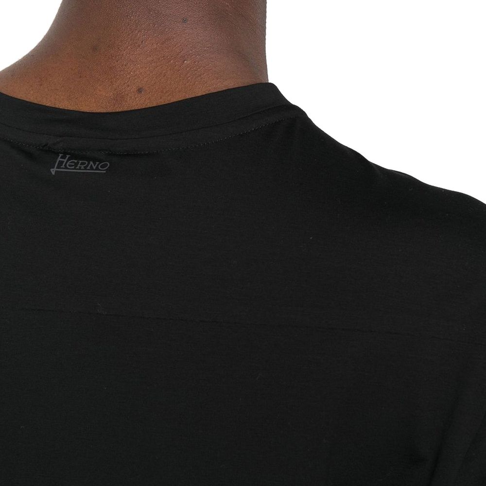 Herno Black Cotton T-Shirt | Regal Royce