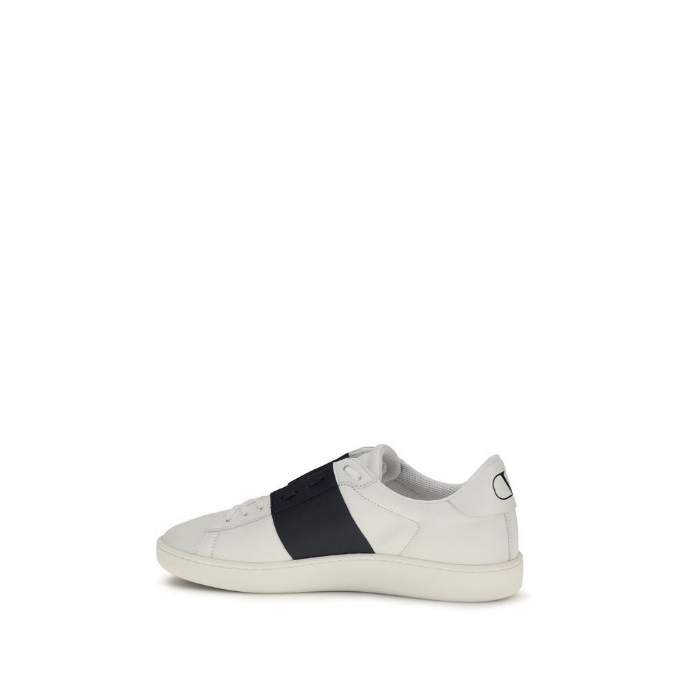 Valentino Garavani Blue Calf Leather Bos Taurus Low Top Sneakers | Regal Royce