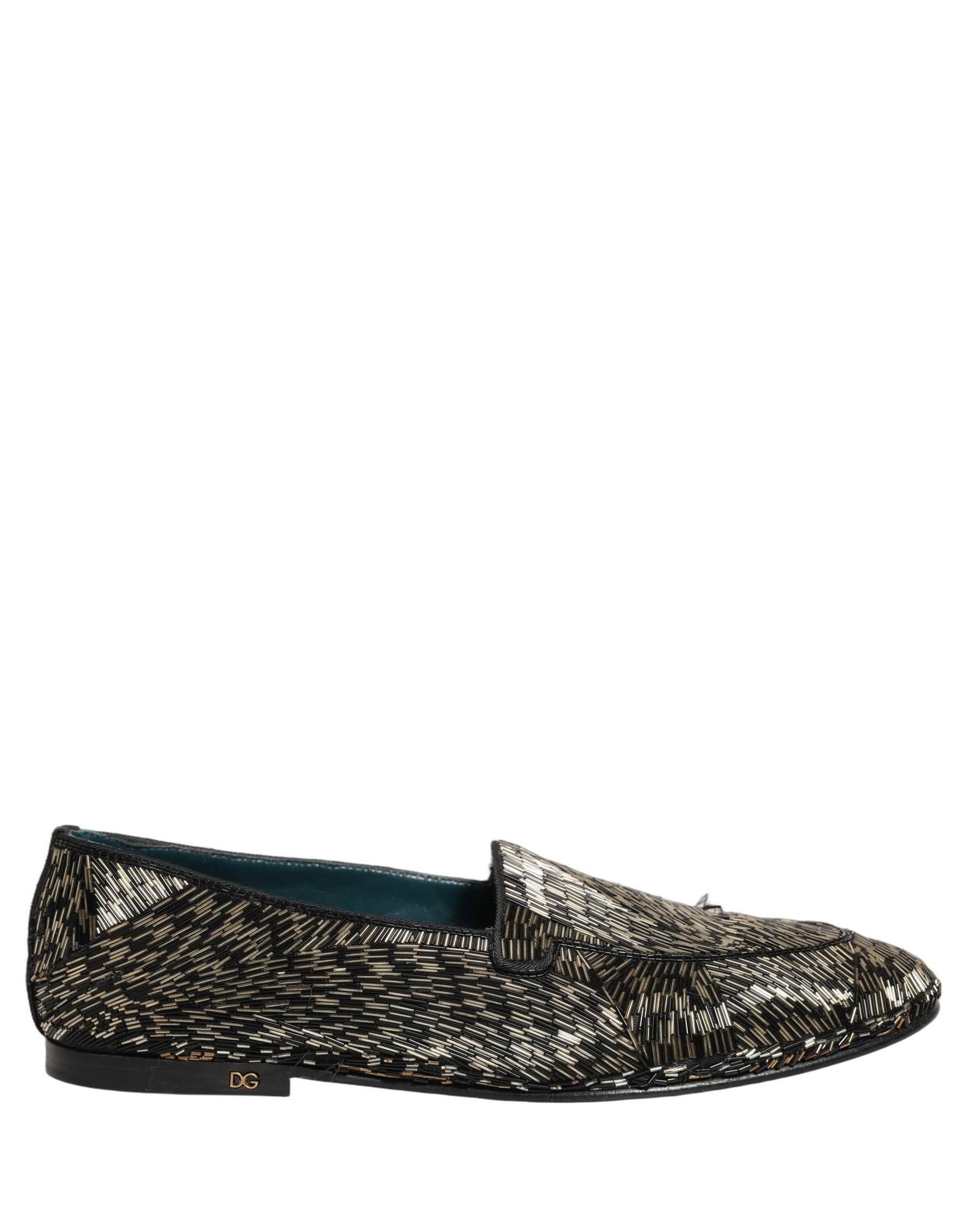 Dolce & Gabbana Black Silver Embellished Dress Loafers Shoes | Regal Royce