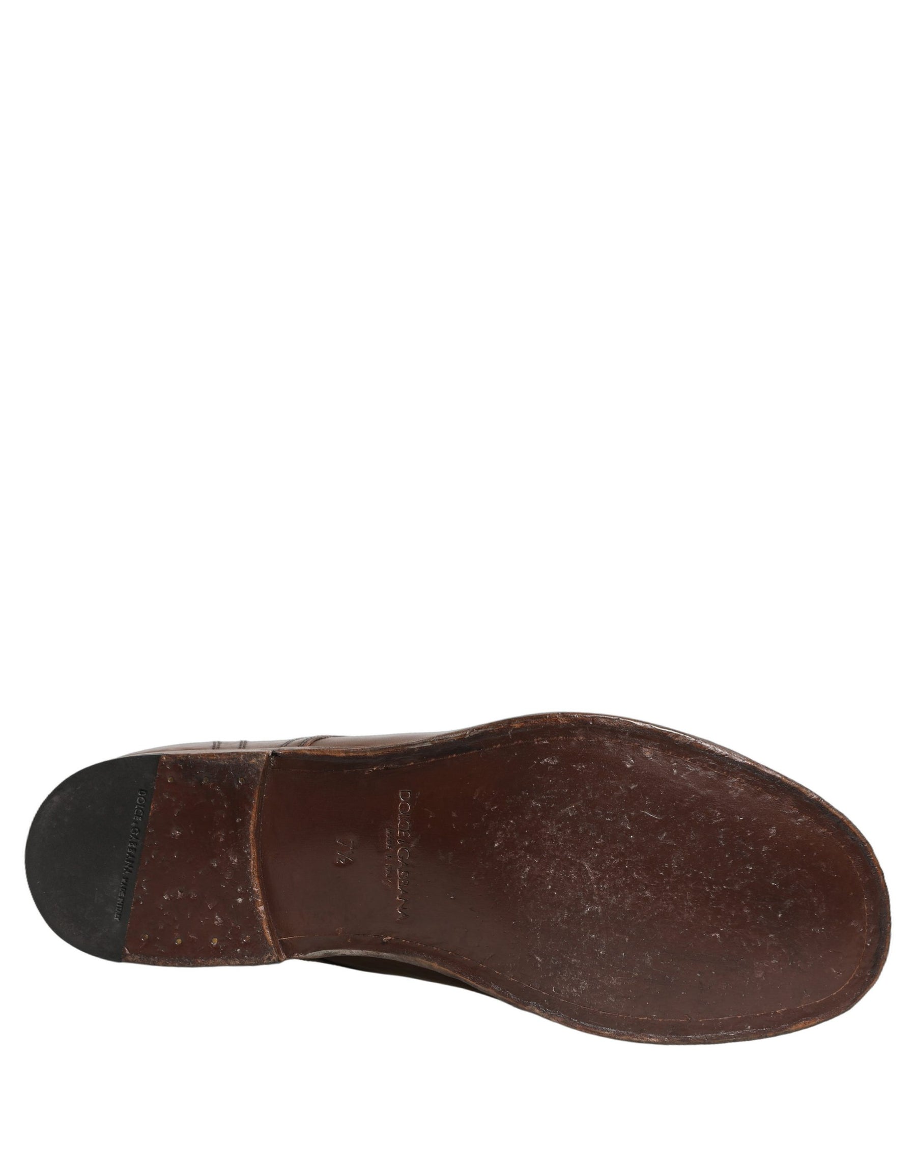 Dolce & Gabbana Brown Leather Derby Dress Men Formal Shoes | Regal Royce