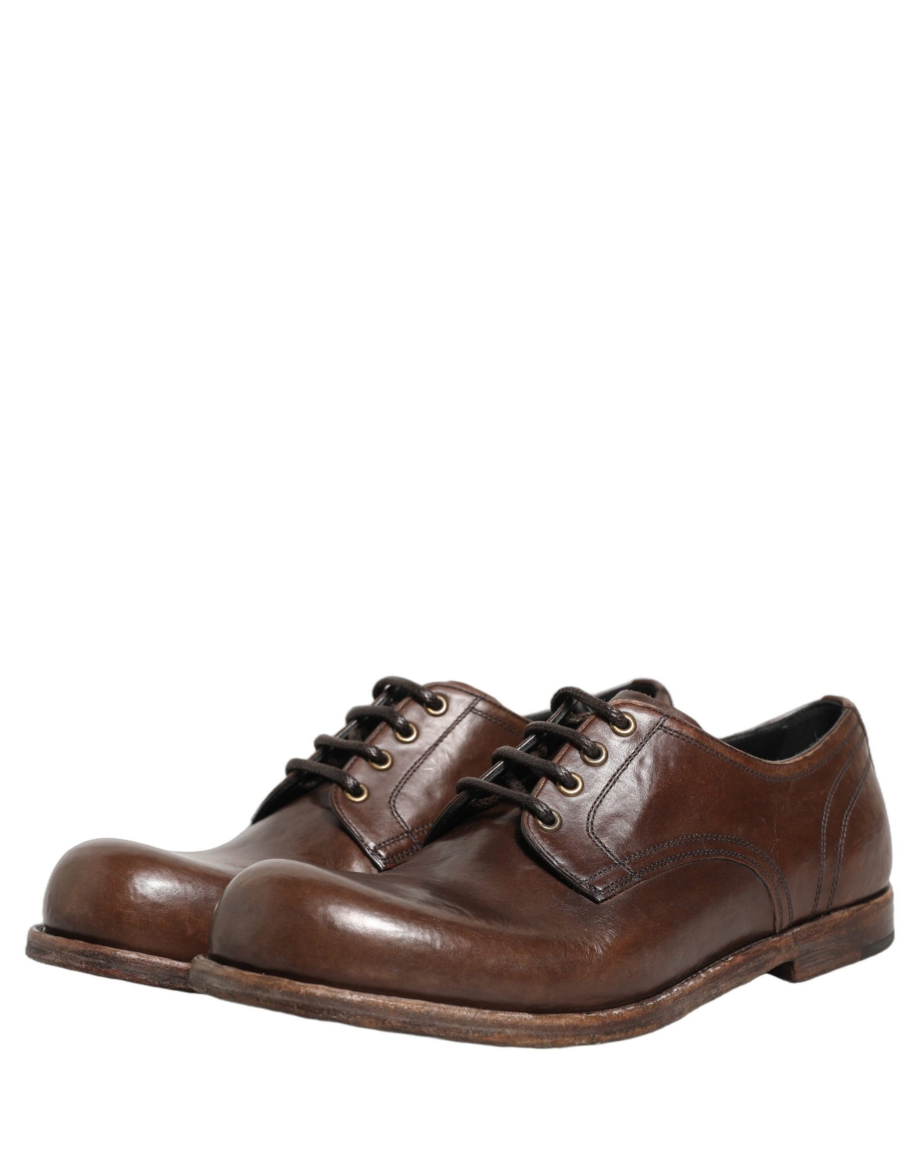 Dolce & Gabbana Brown Leather Derby Dress Men Formal Shoes | Regal Royce