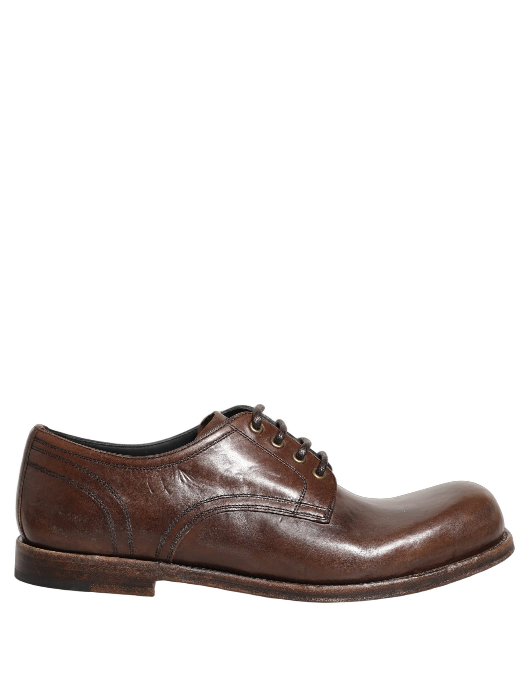 Dolce & Gabbana Brown Leather Derby Dress Men Formal Shoes | Regal Royce