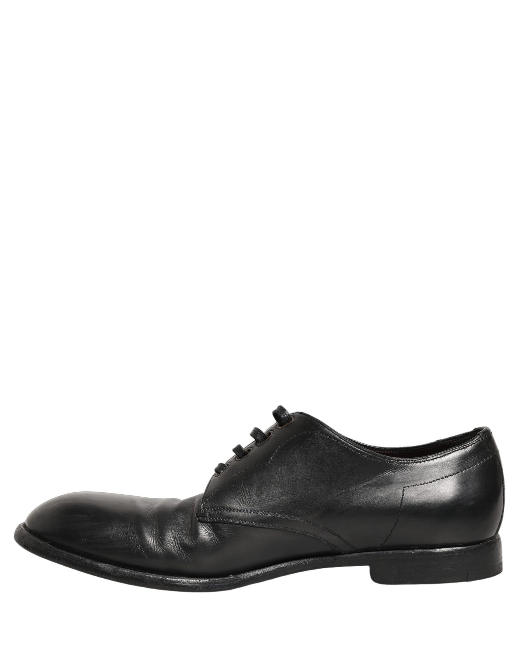 Dolce & Gabbana Black Leather Derby Dress Men Formal Shoes | Regal Royce