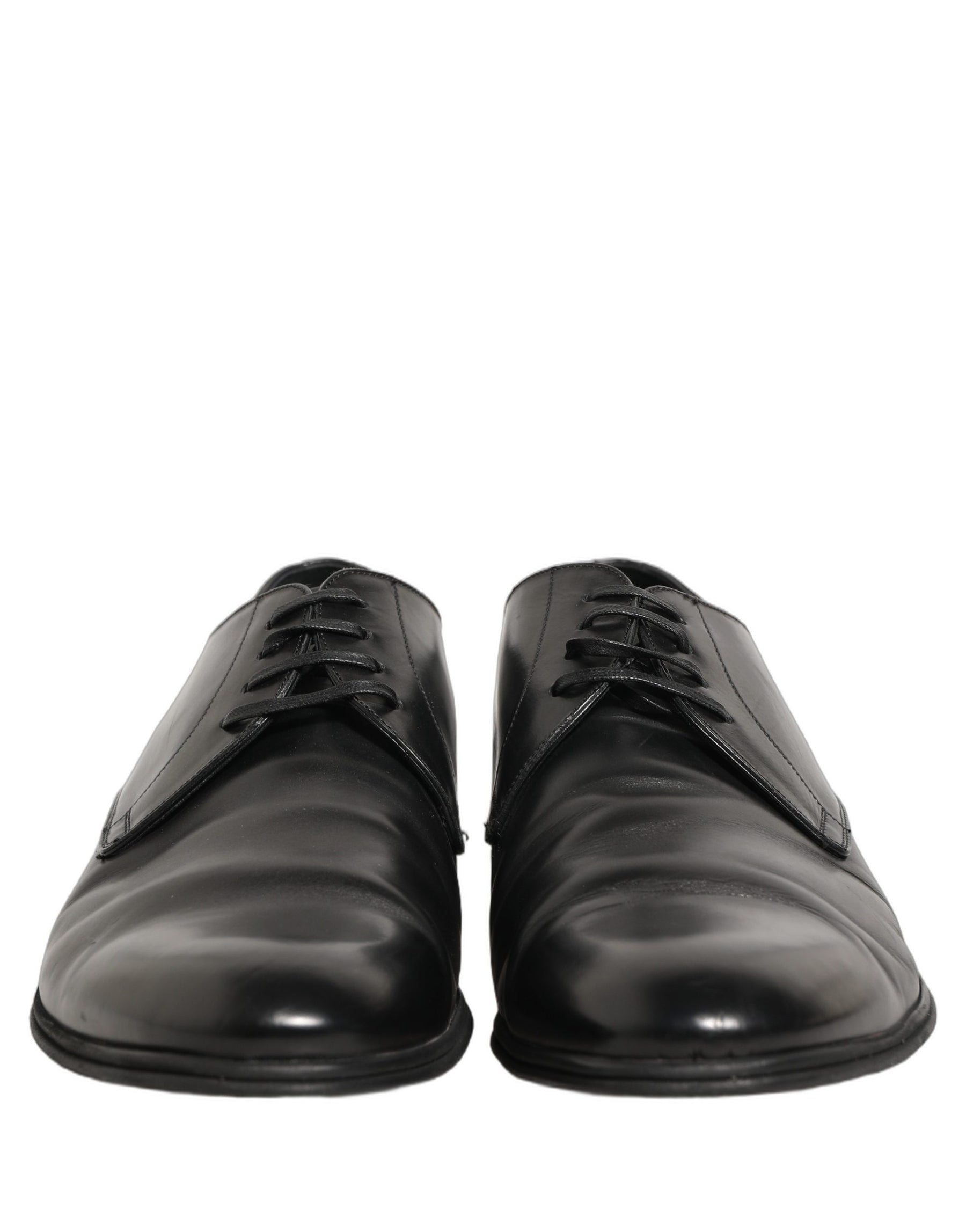 Dolce & Gabbana Black Leather Men Derby Dress Formal Shoes | Regal Royce