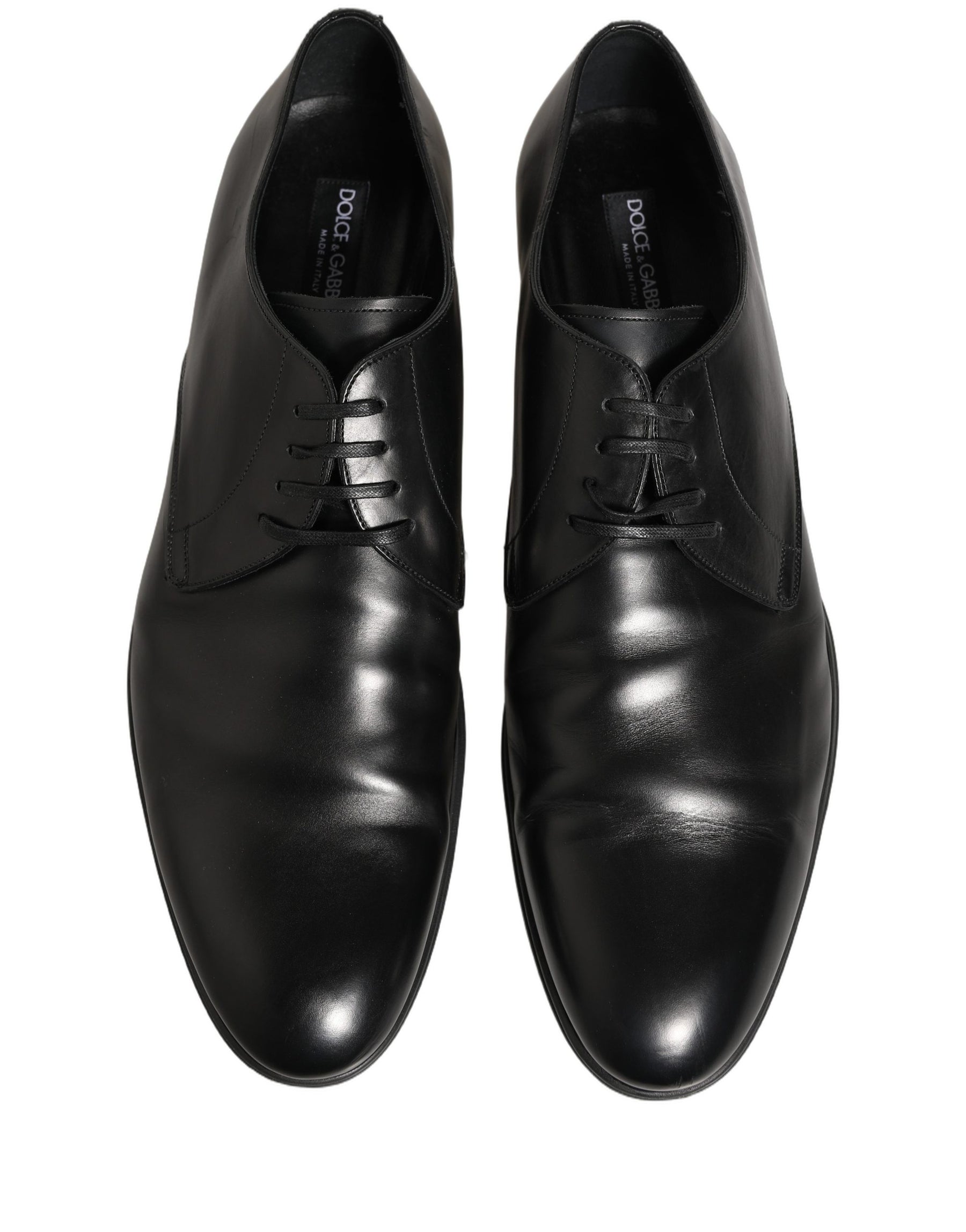 Dolce & Gabbana Black Leather Men Derby Dress Formal Shoes | Regal Royce