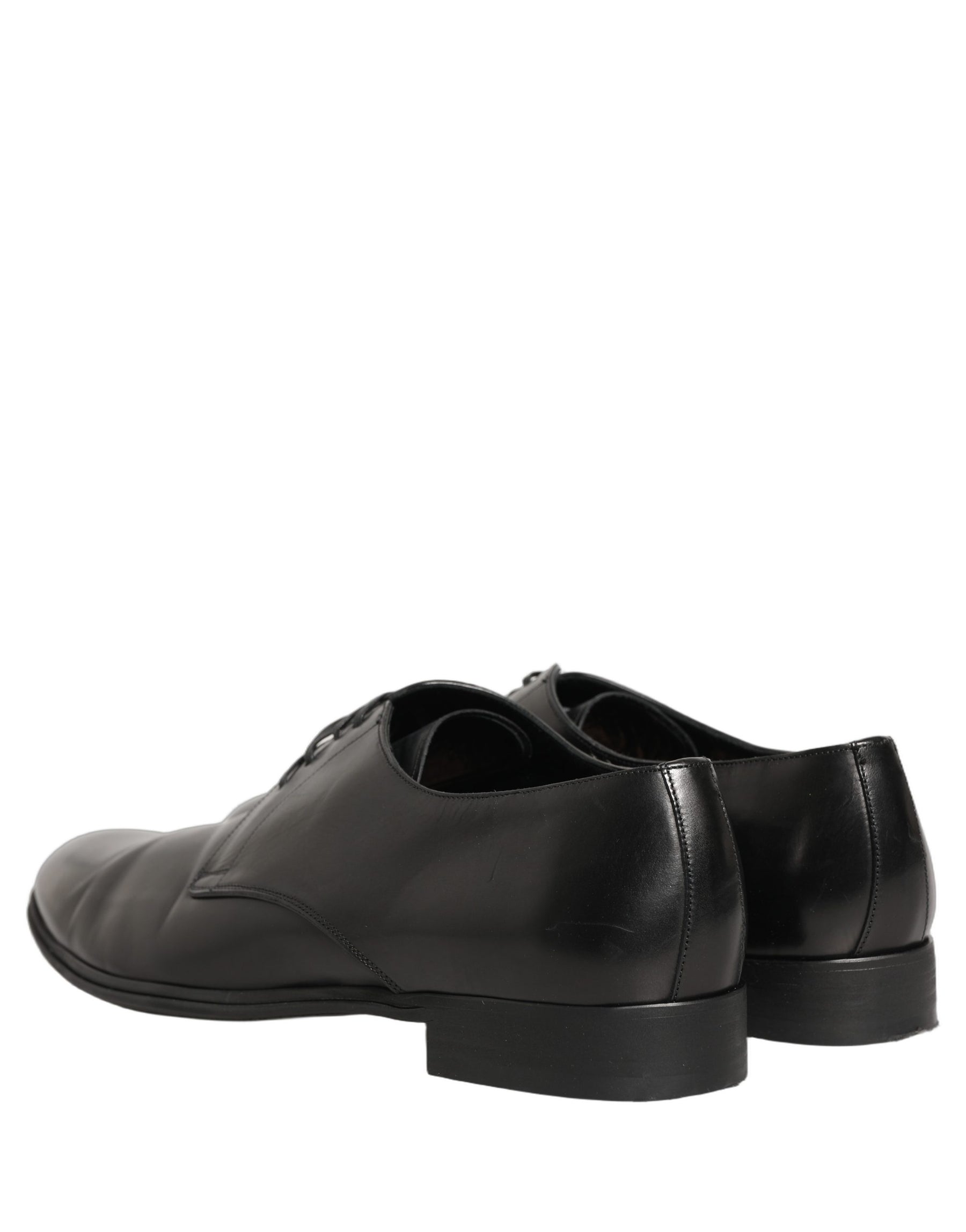 Dolce & Gabbana Black Leather Men Derby Dress Formal Shoes | Regal Royce