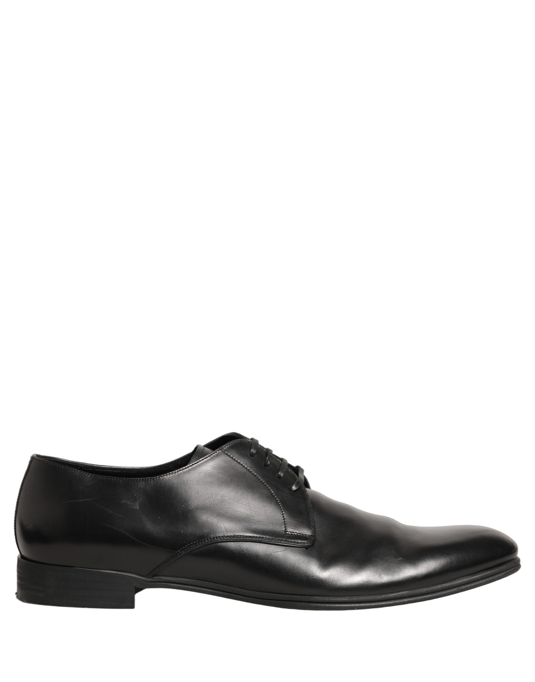 Dolce & Gabbana Black Leather Men Derby Dress Formal Shoes | Regal Royce