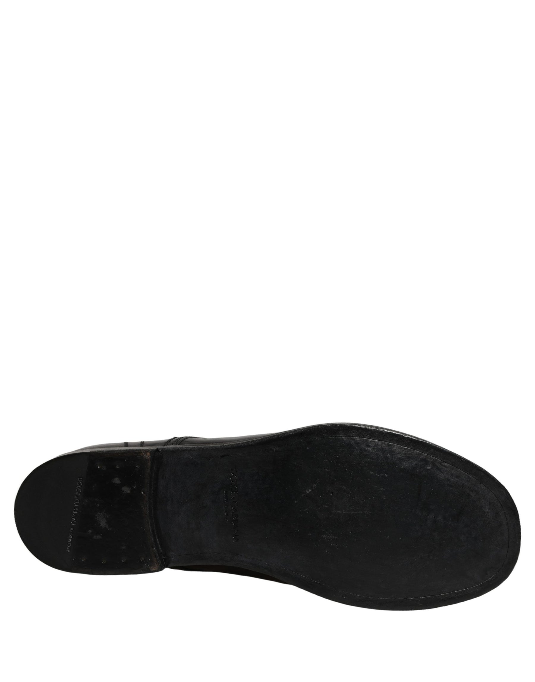 Dolce & Gabbana Black Leather Men Derby Dress Formal Shoes | Regal Royce