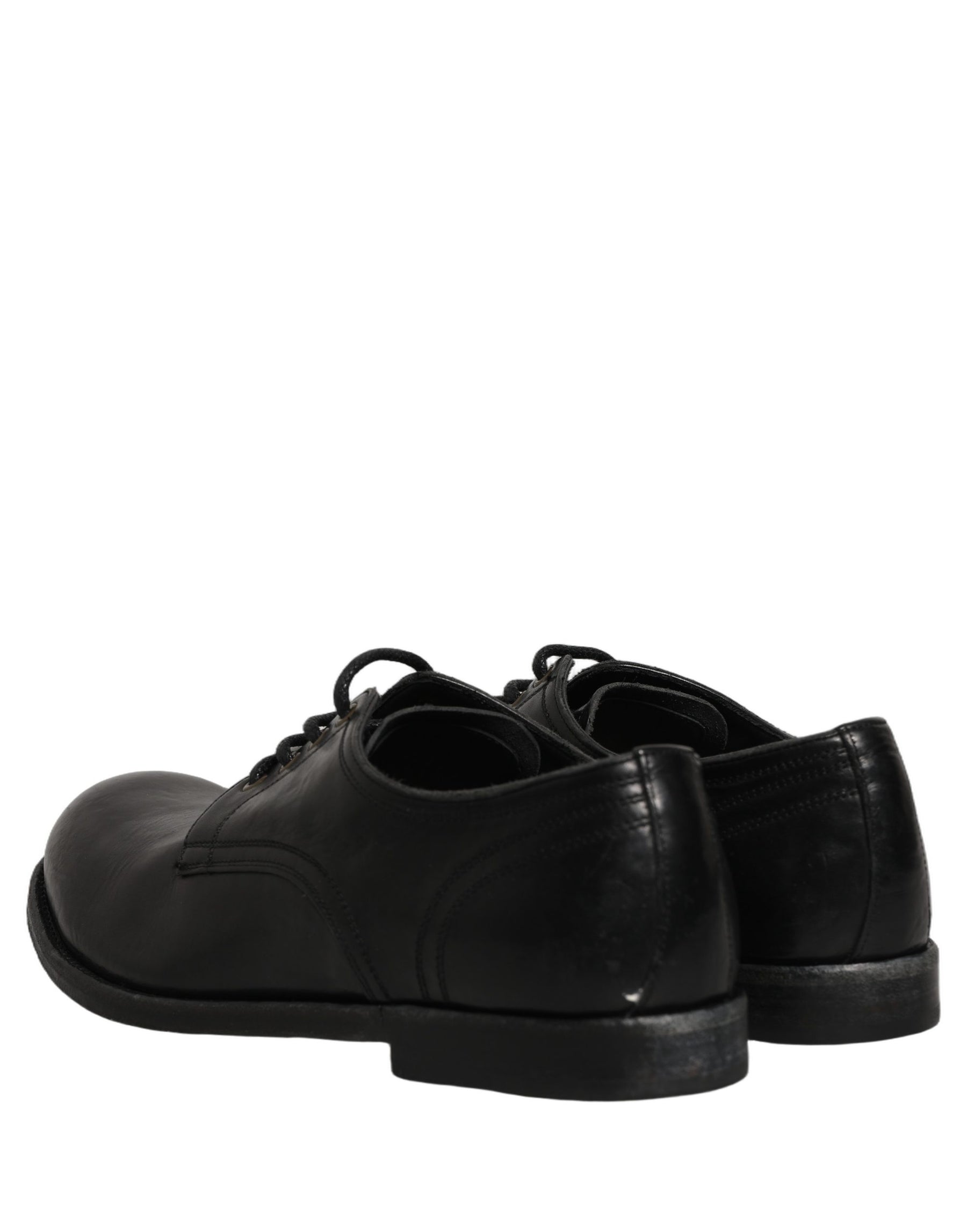 Dolce & Gabbana Black Leather Men Derby Dress Formal Shoes | Regal Royce