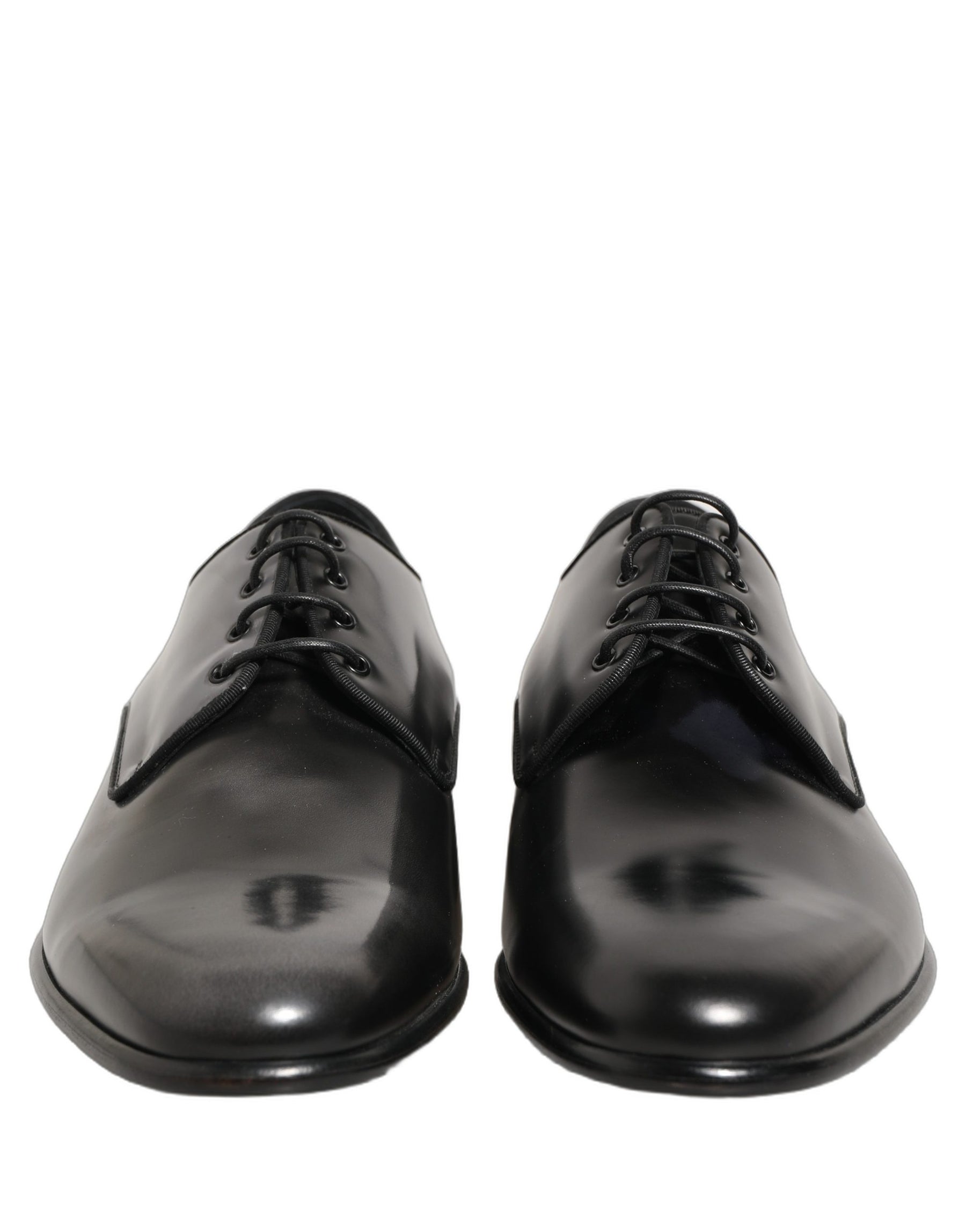 Dolce & Gabbana Black Leather Men Derby Dress Formal Shoes | Regal Royce