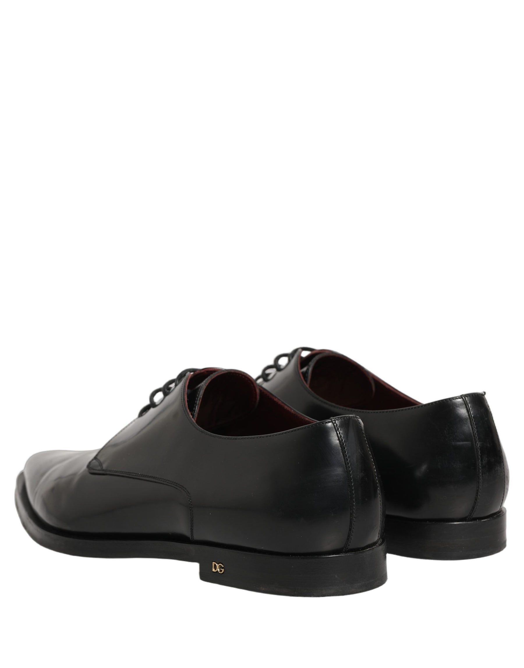 Dolce & Gabbana Black Leather Men Derby Dress Formal Shoes | Regal Royce