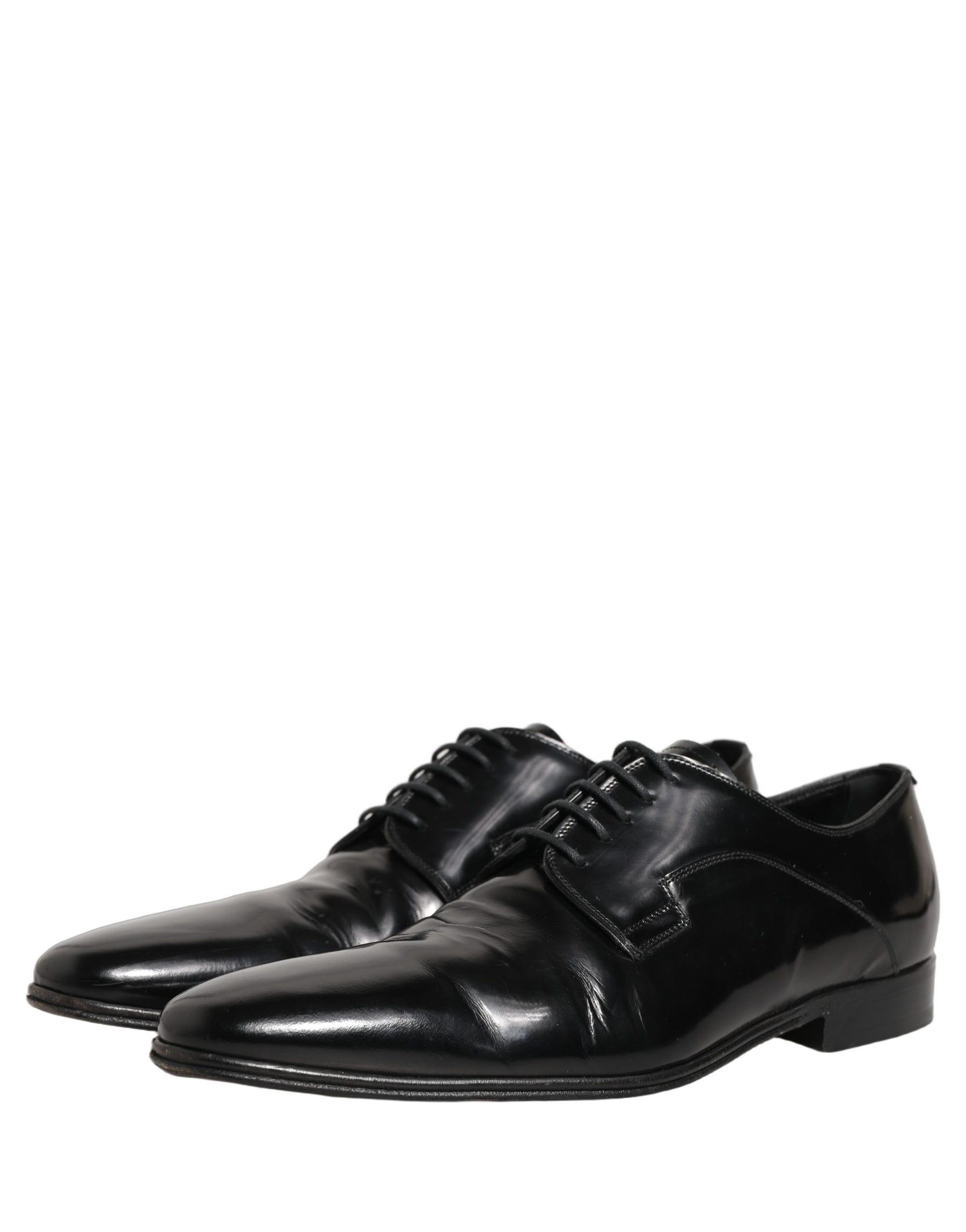 Dolce & Gabbana Black Leather Men Derby Dress Formal Shoes | Regal Royce
