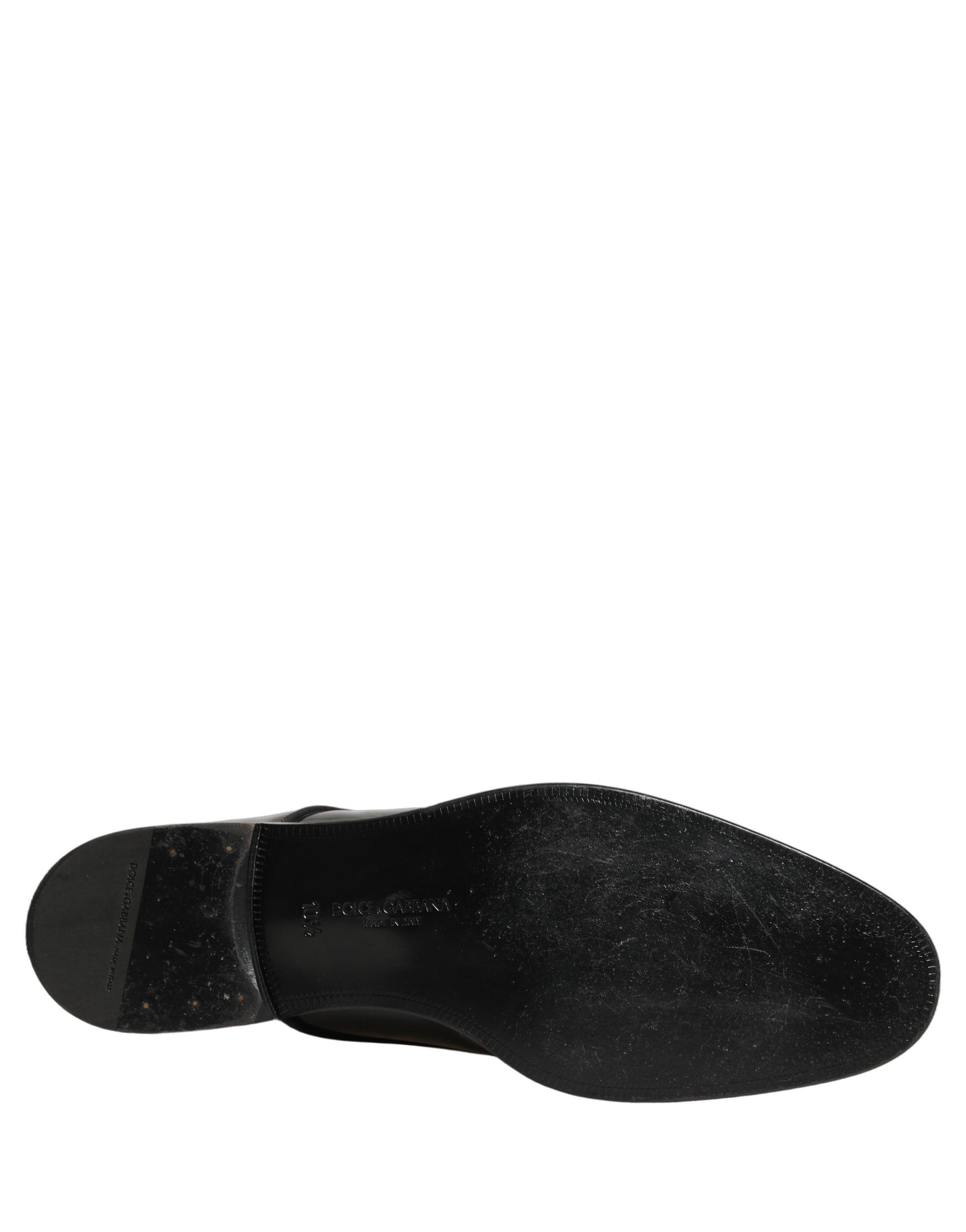 Dolce & Gabbana Black Leather Men Derby Dress Formal Shoes | Regal Royce