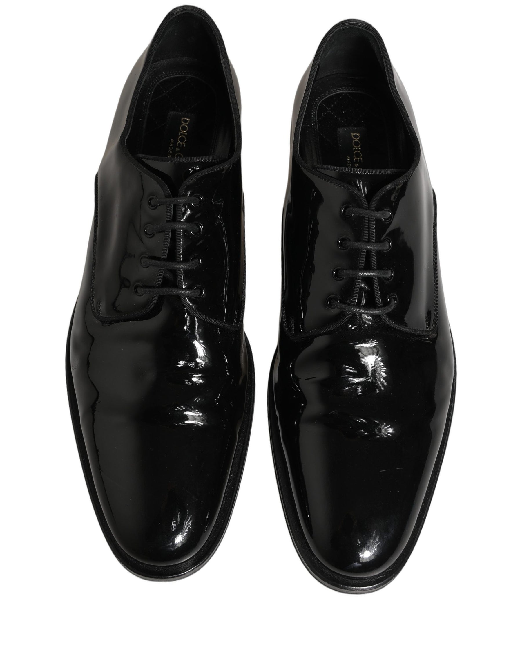 Dolce & Gabbana Black Leather Men Derby Dress Formal Shoes | Regal Royce