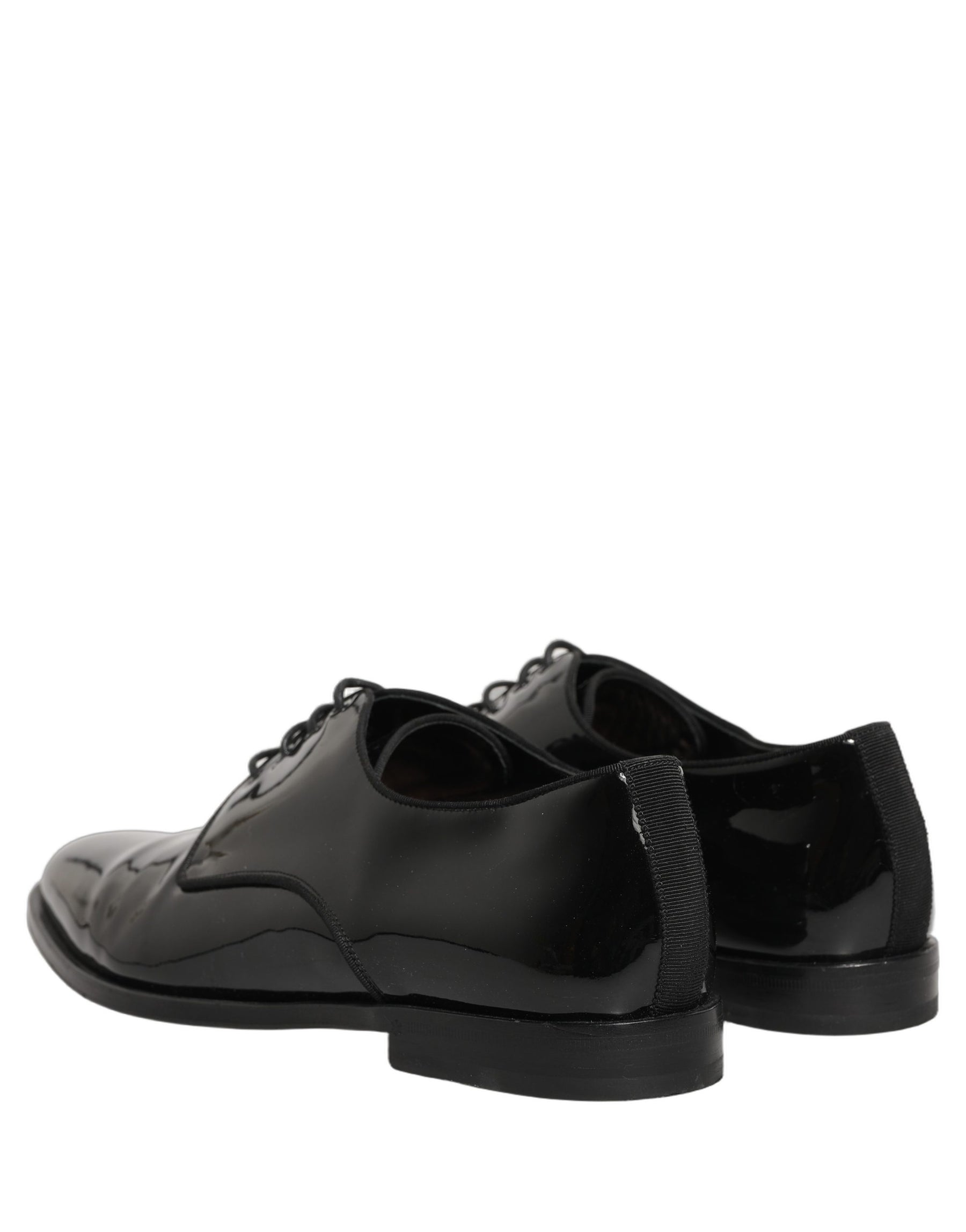 Dolce & Gabbana Black Leather Men Derby Dress Formal Shoes | Regal Royce