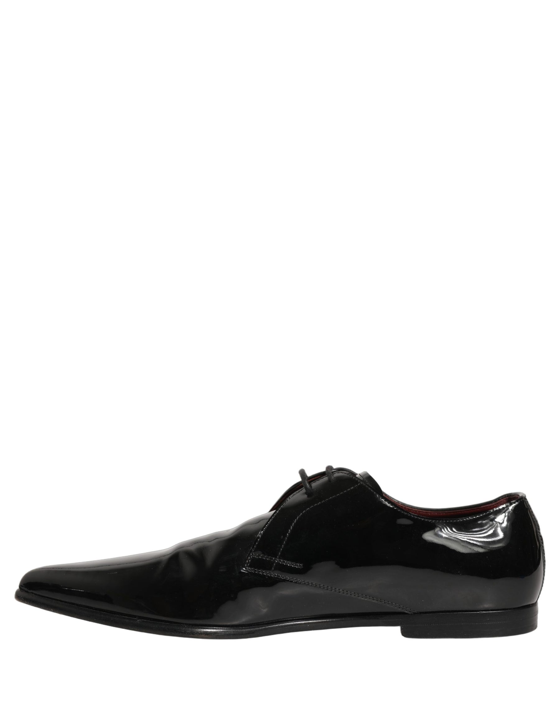Dolce & Gabbana Black Leather Men Derby Dress Formal Shoes | Regal Royce