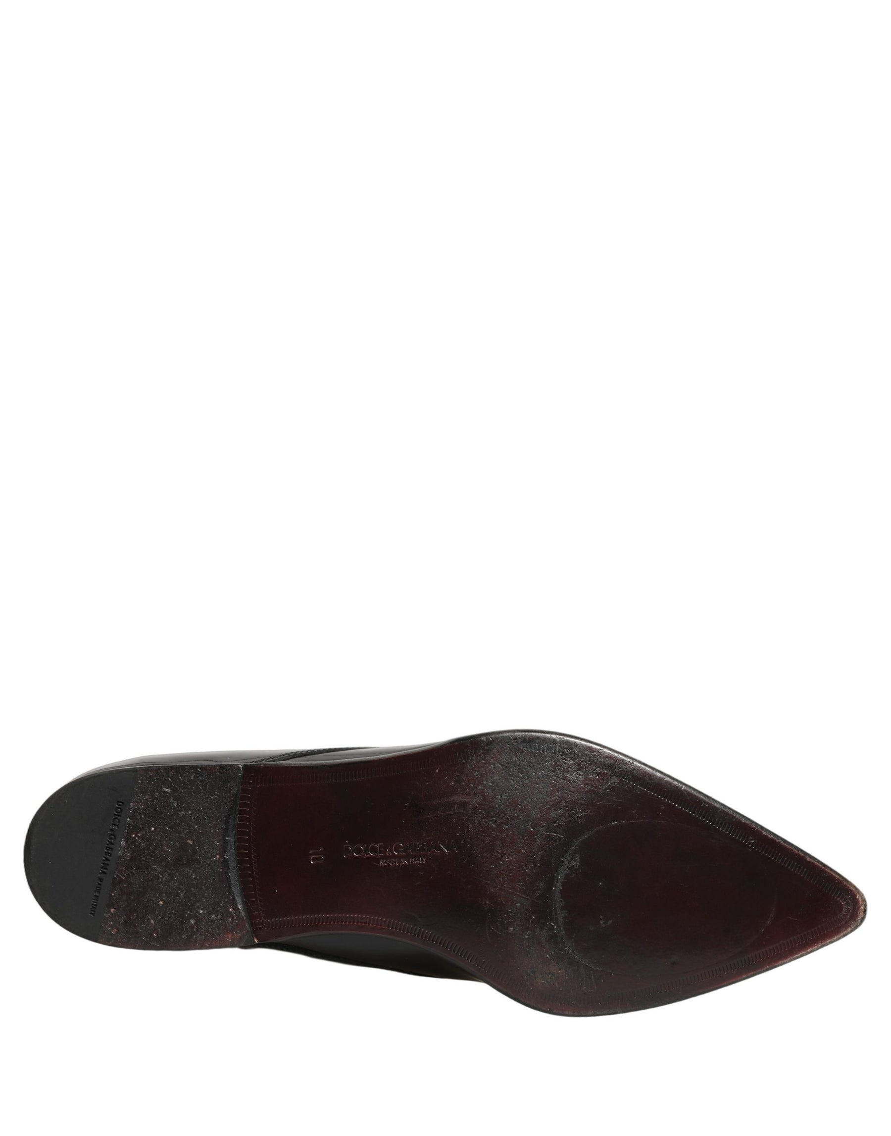 Dolce & Gabbana Black Leather Men Derby Dress Formal Shoes | Regal Royce