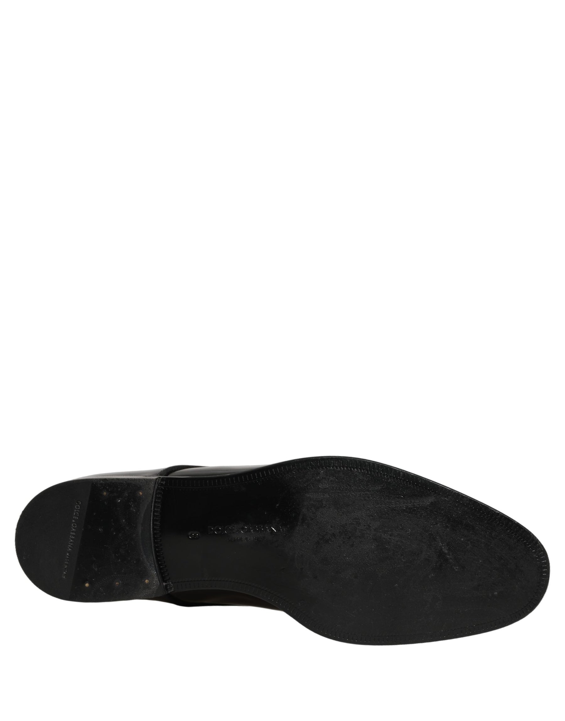 Dolce & Gabbana Black Leather Men Derby Dress Men Formal Shoes | Regal Royce
