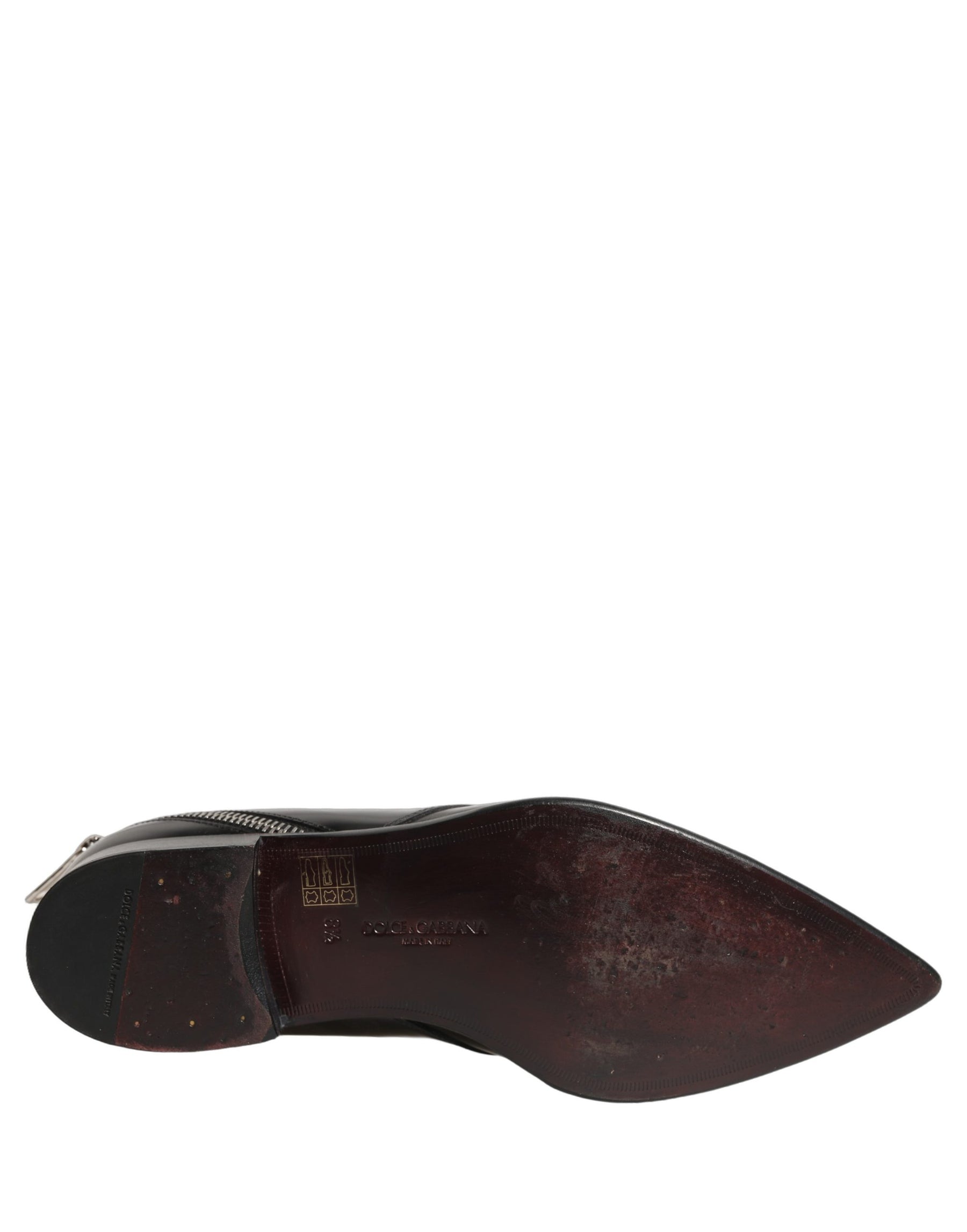 Dolce & Gabbana Black Leather Men Derby Dress Formal Shoes | Regal Royce