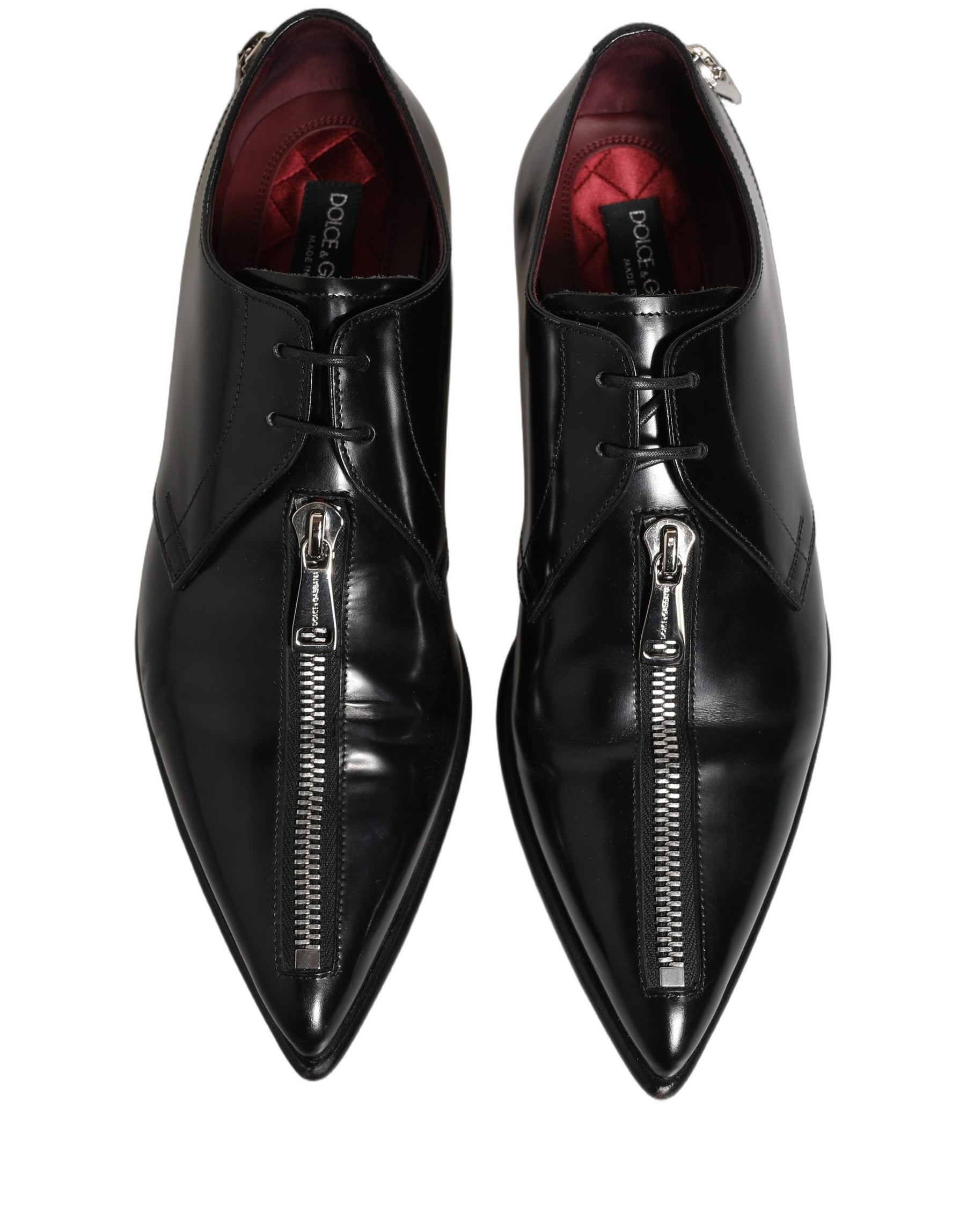 Dolce & Gabbana Black Leather Men Derby Dress Formal Shoes | Regal Royce