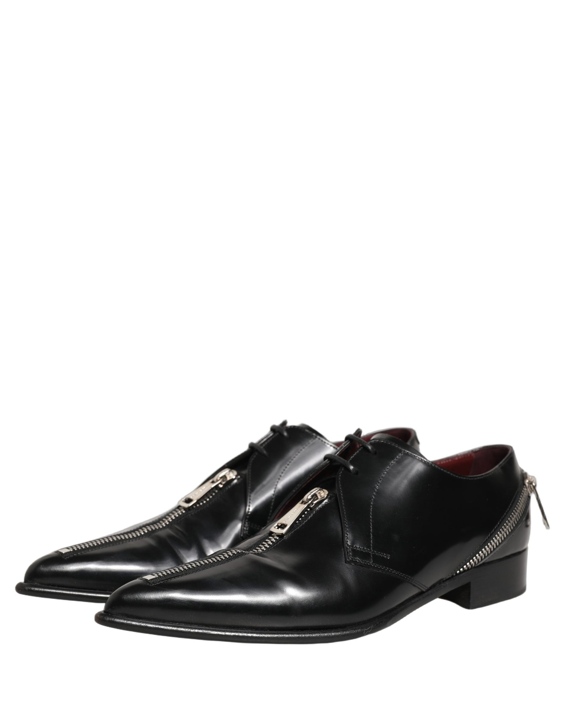 Dolce & Gabbana Black Leather Men Derby Dress Formal Shoes | Regal Royce