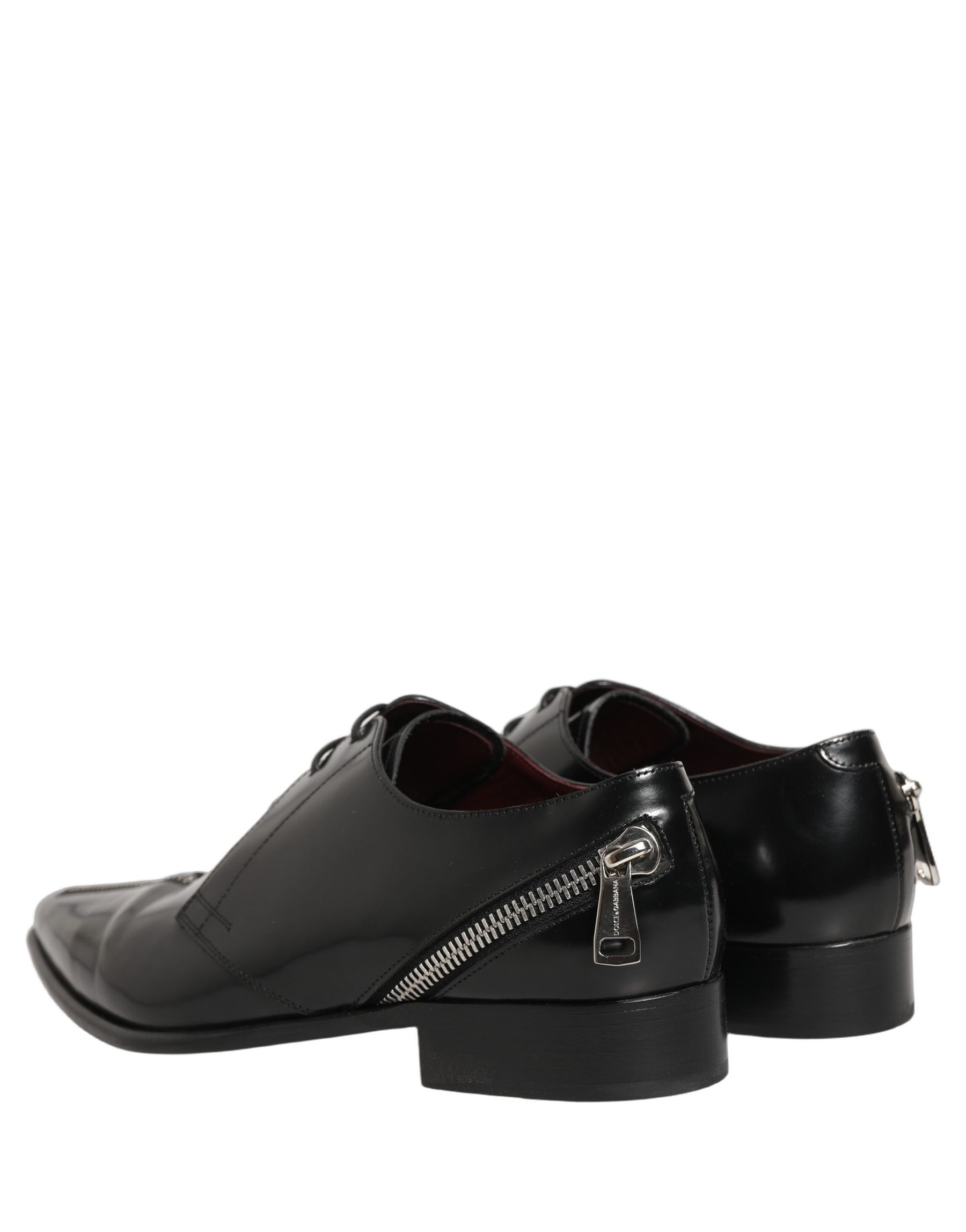 Dolce & Gabbana Black Leather Men Derby Dress Formal Shoes | Regal Royce