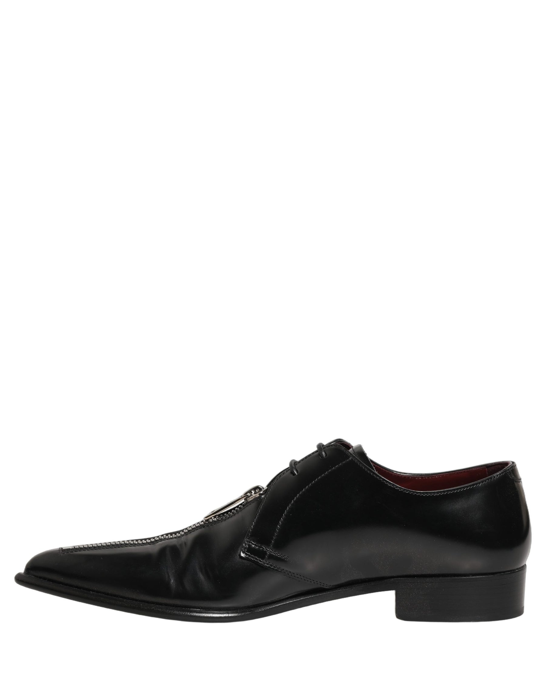 Dolce & Gabbana Black Leather Men Derby Dress Formal Shoes | Regal Royce