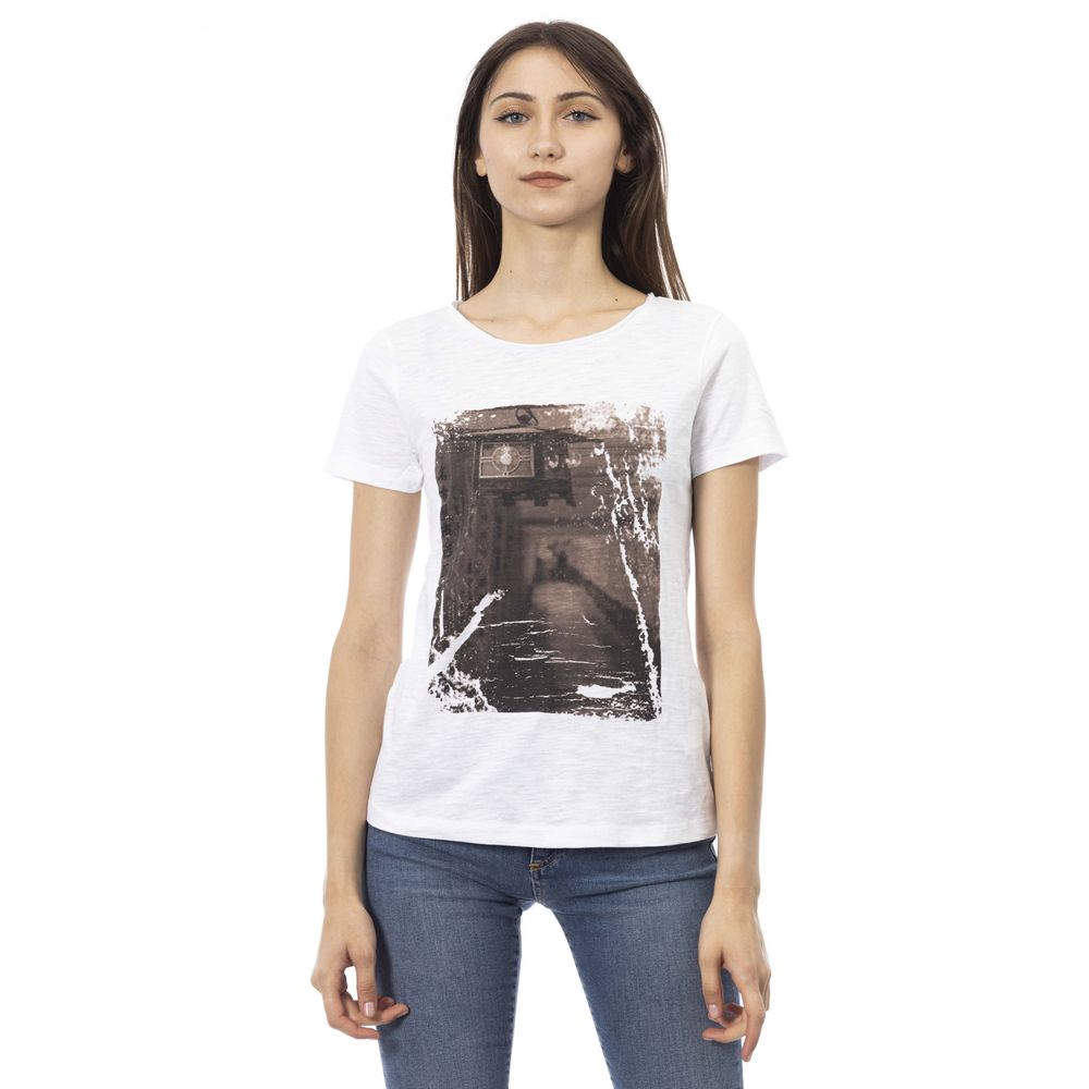 Trussardi Action White Cotton Women T-Shirt | Regal Royce