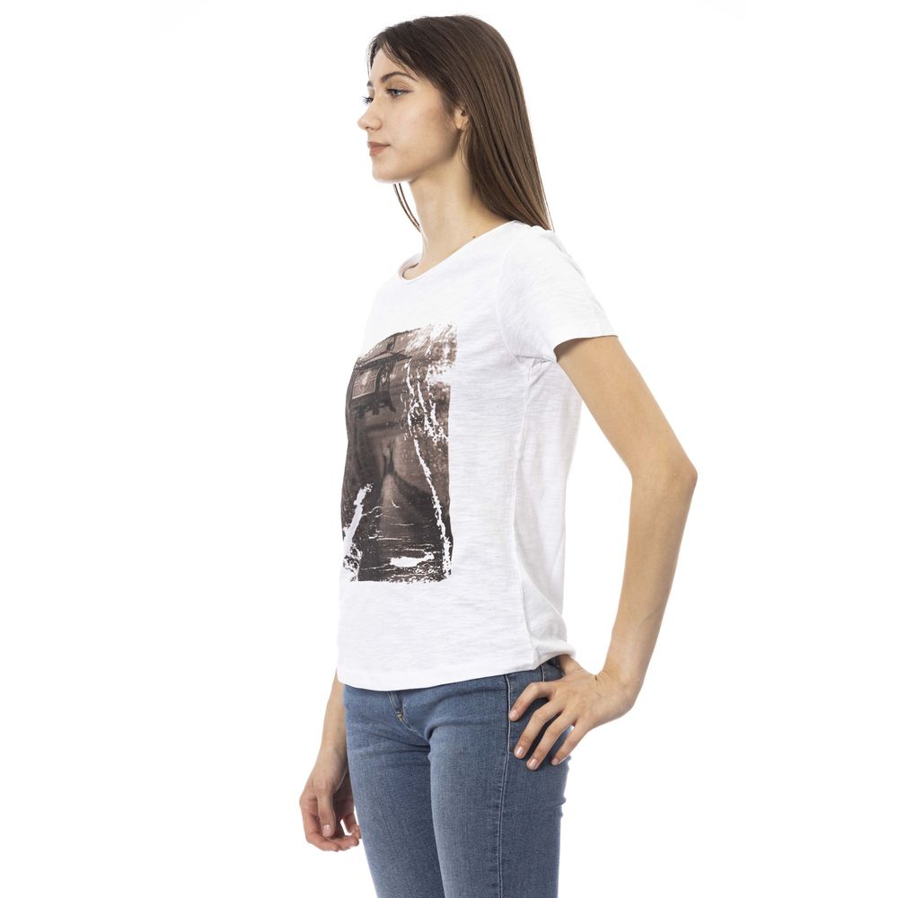 Trussardi Action White Cotton Women T-Shirt | Regal Royce