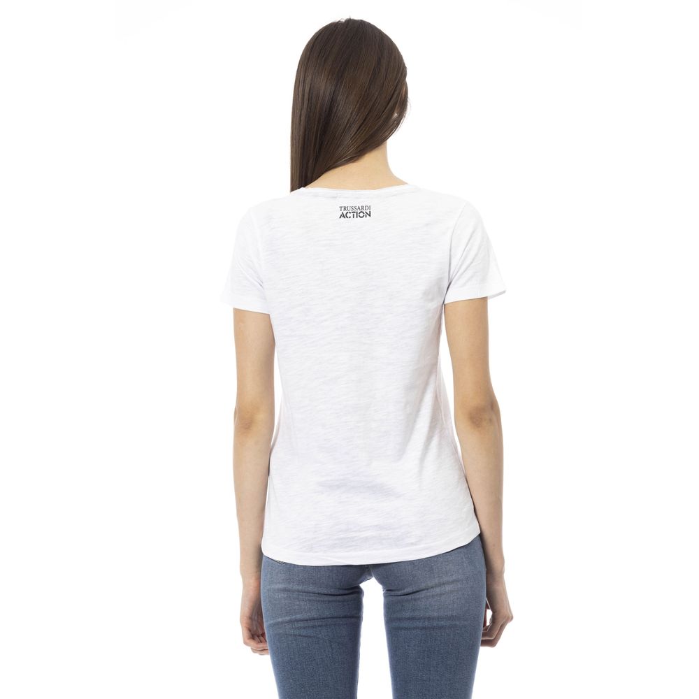 Trussardi Action White Cotton Women T-Shirt | Regal Royce