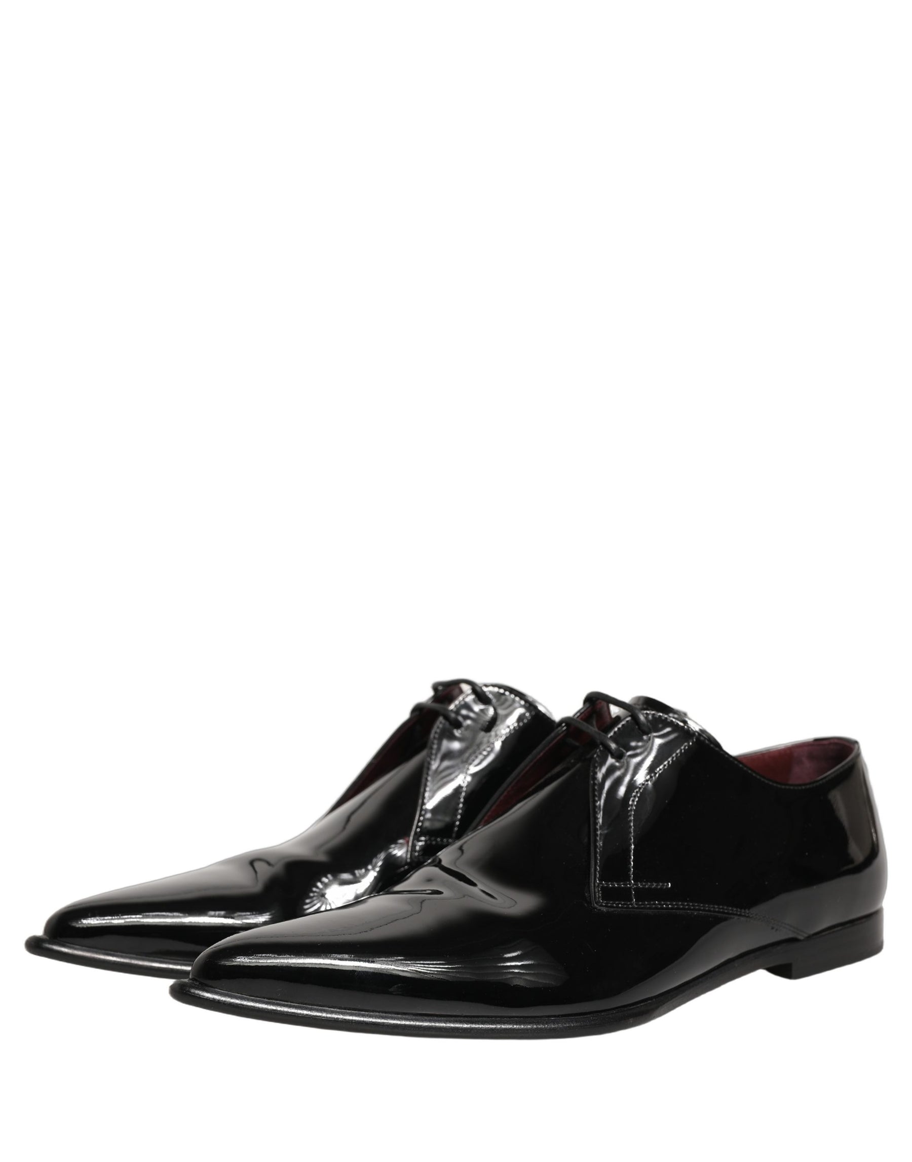 Dolce & Gabbana Black Leather Men Derby Dress Formal Shoes | Regal Royce