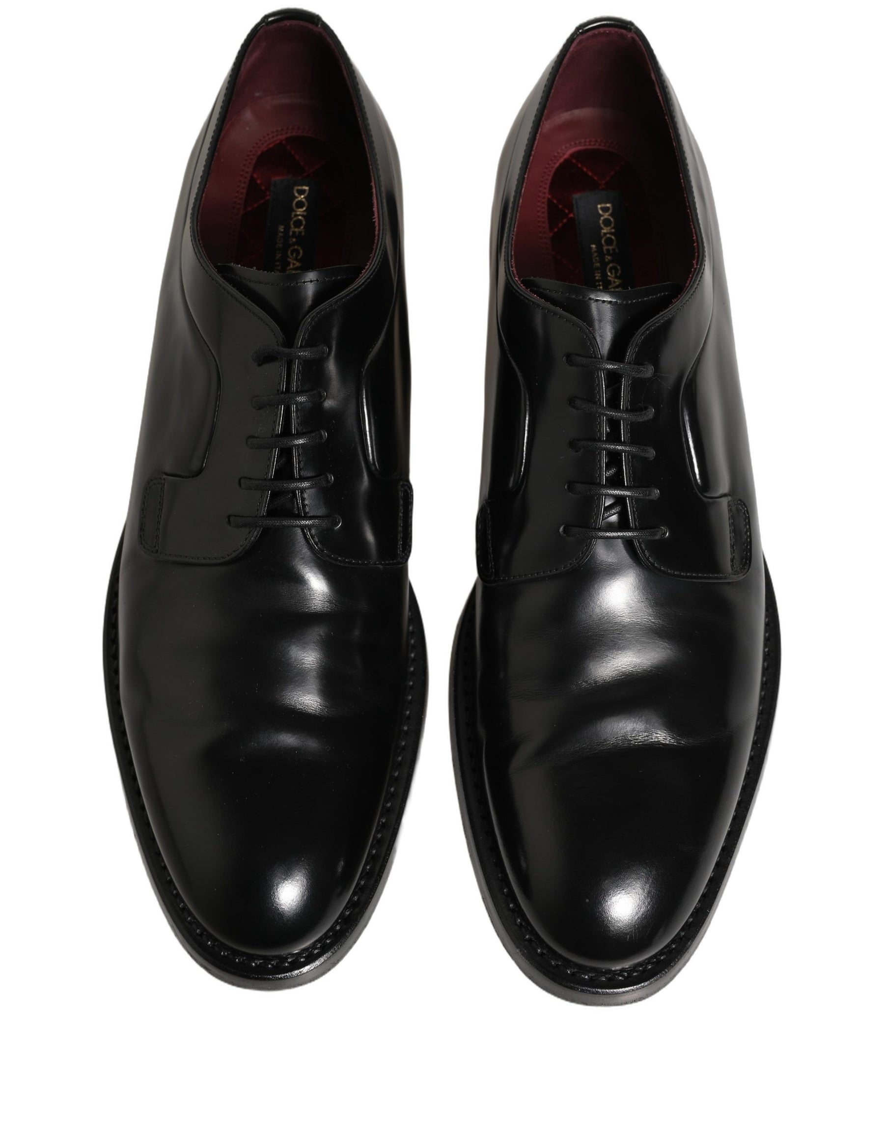 Dolce & Gabbana Black Leather Derby Dress Men Formal Shoes | Regal Royce