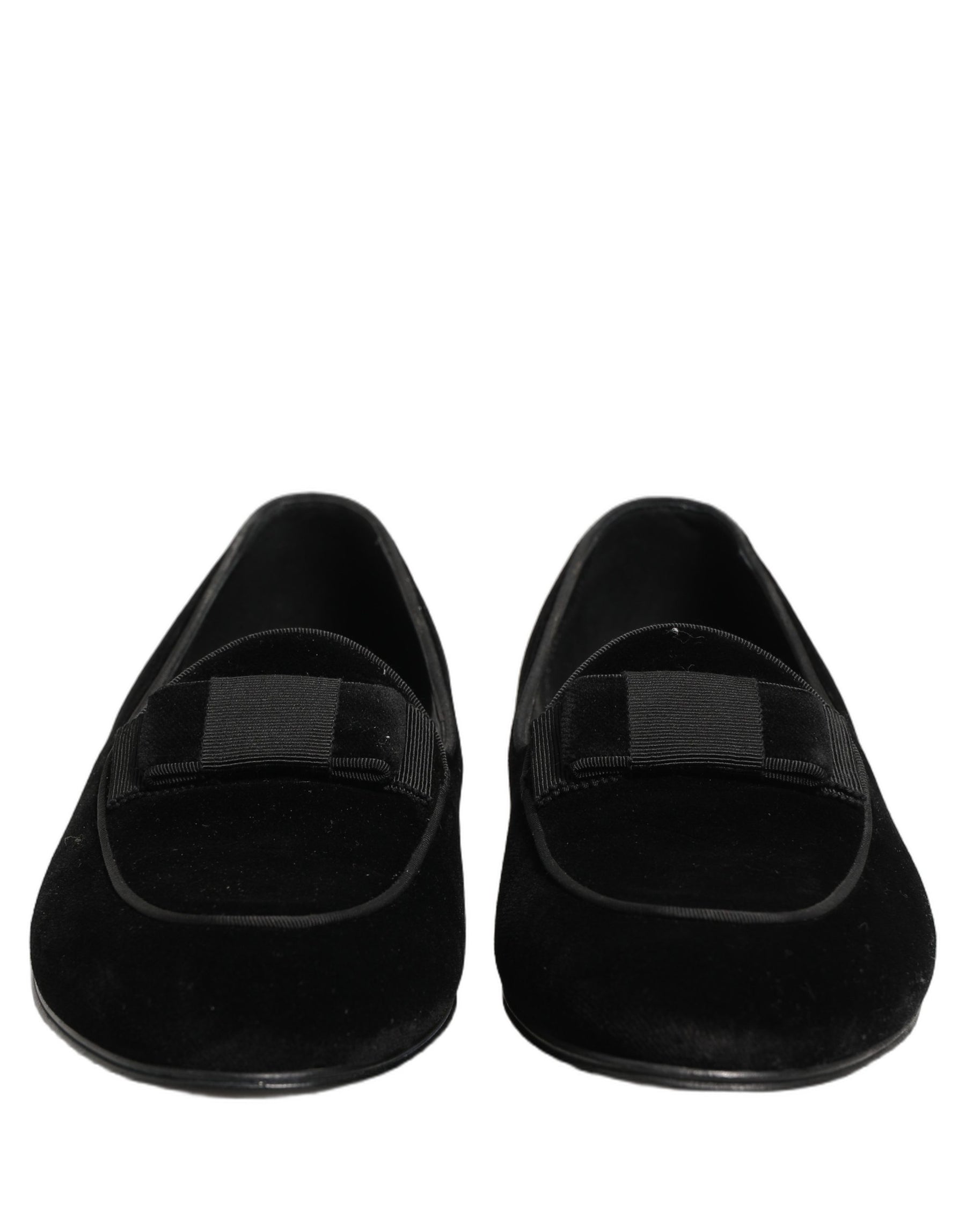 Dolce & Gabbana Black Velvet Loafers Formal Men Dress Shoes | Regal Royce